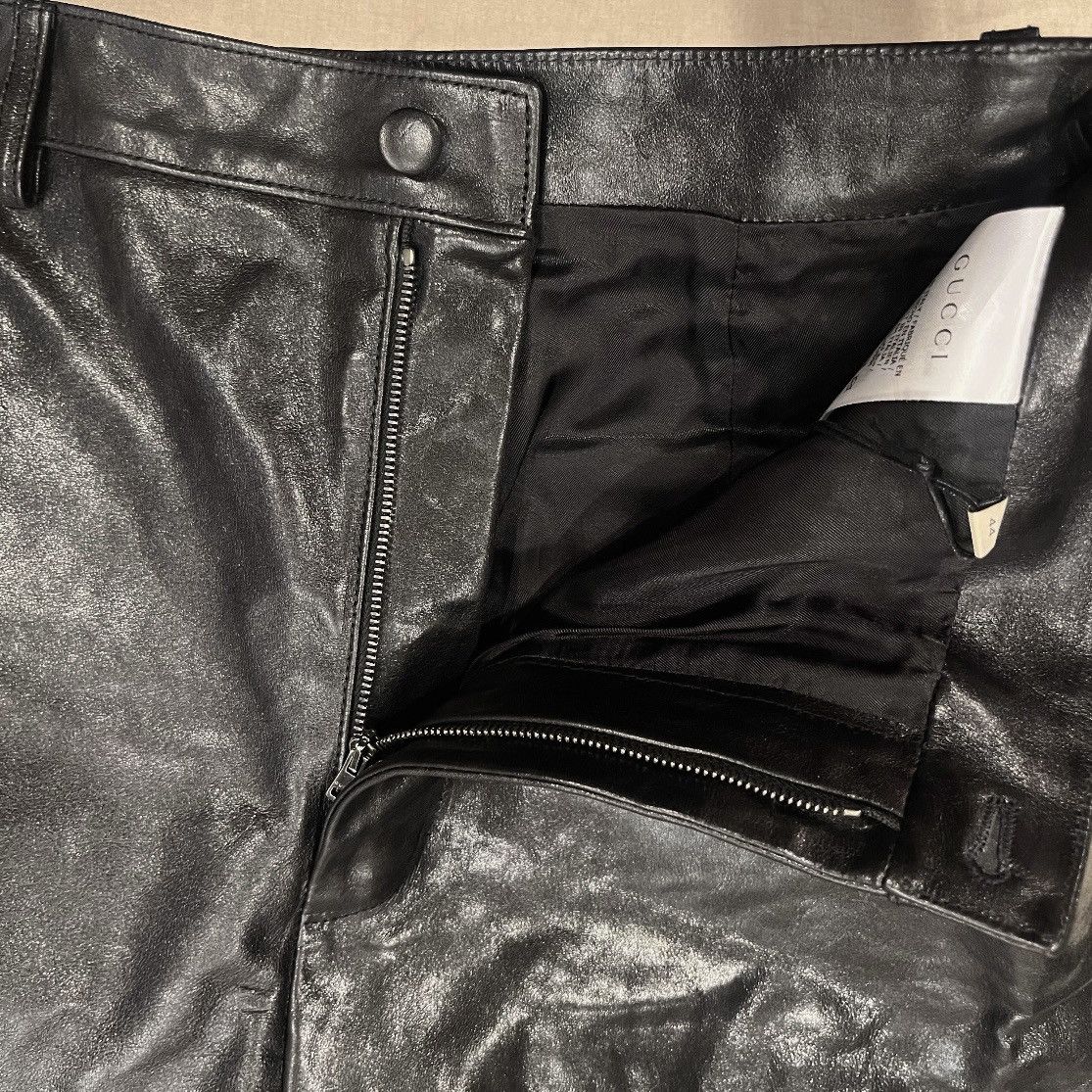 Gucci $4200 GUCCI LEATHER PANTS, BLACK, SIZE 44 Size US 29 - 8 Thumbnail