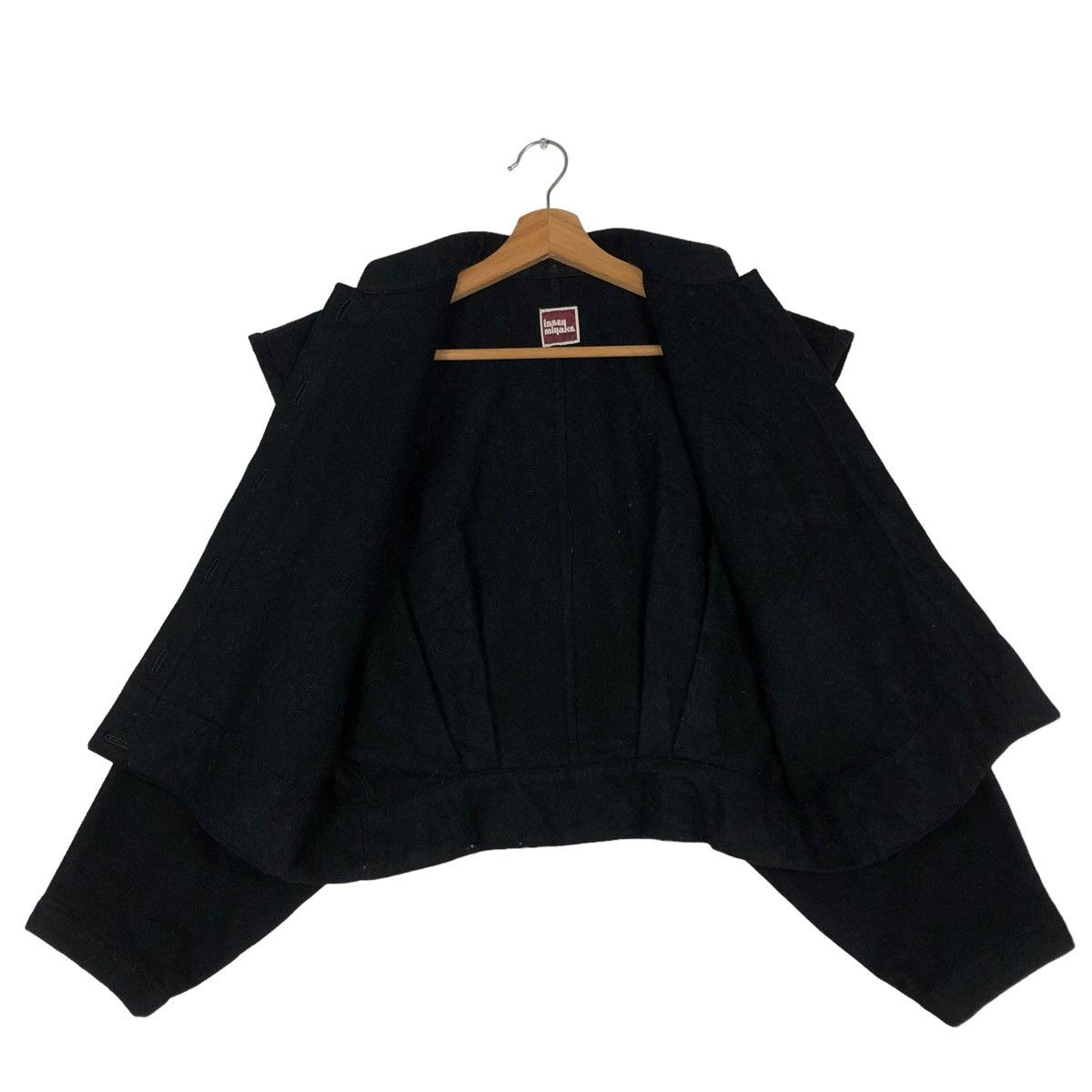 Issey Miyake 🔥Rich Black Wool Cropped Jacket Vintage 70’s Issey Miyake Size US M / EU 48-50 / 2 - 13 Thumbnail