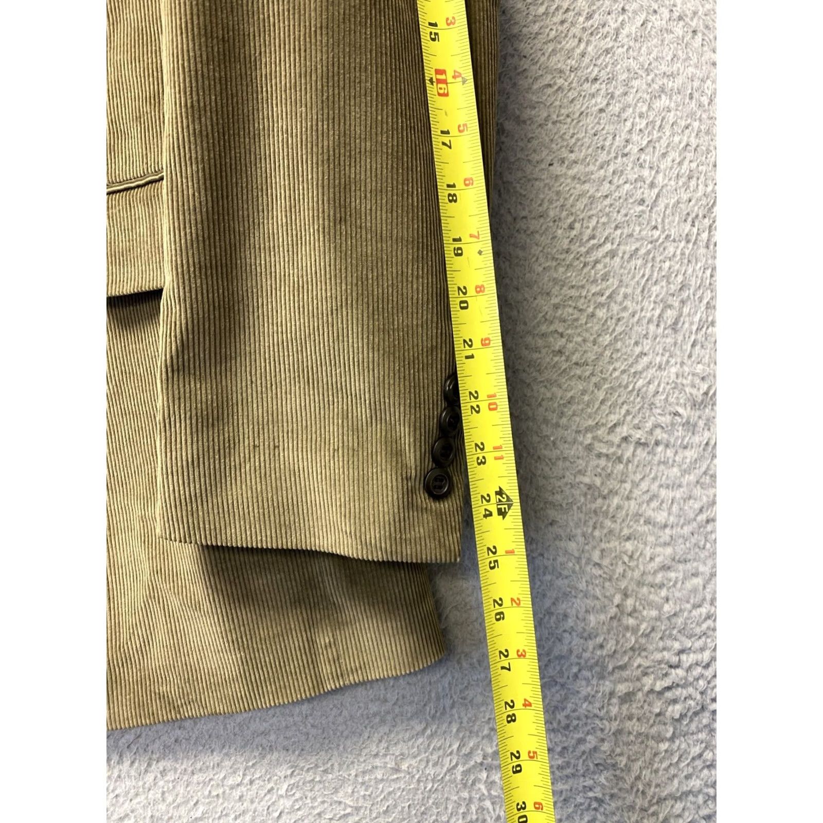 Vintage Alan Flusser Blazer Jacket Men 42L Corduroy Military Green Notch Lapel 2-Button Single-Breasted Regular Fit Vintage? No Size 42R - 5 Thumbnail