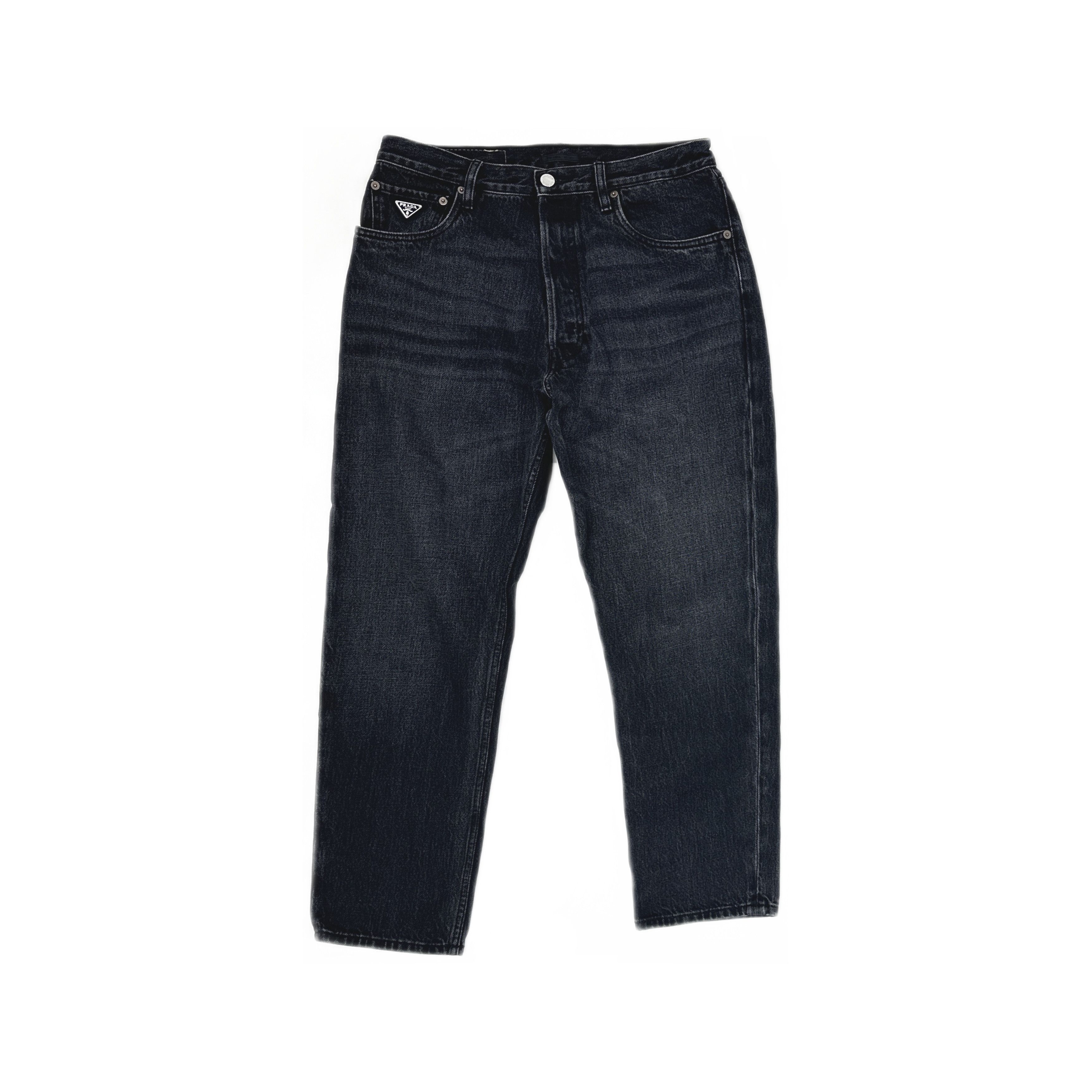Prada Prada Triangle Logo Black Denim Jeans Size 31 Size US 31 - 1 Thumbnail