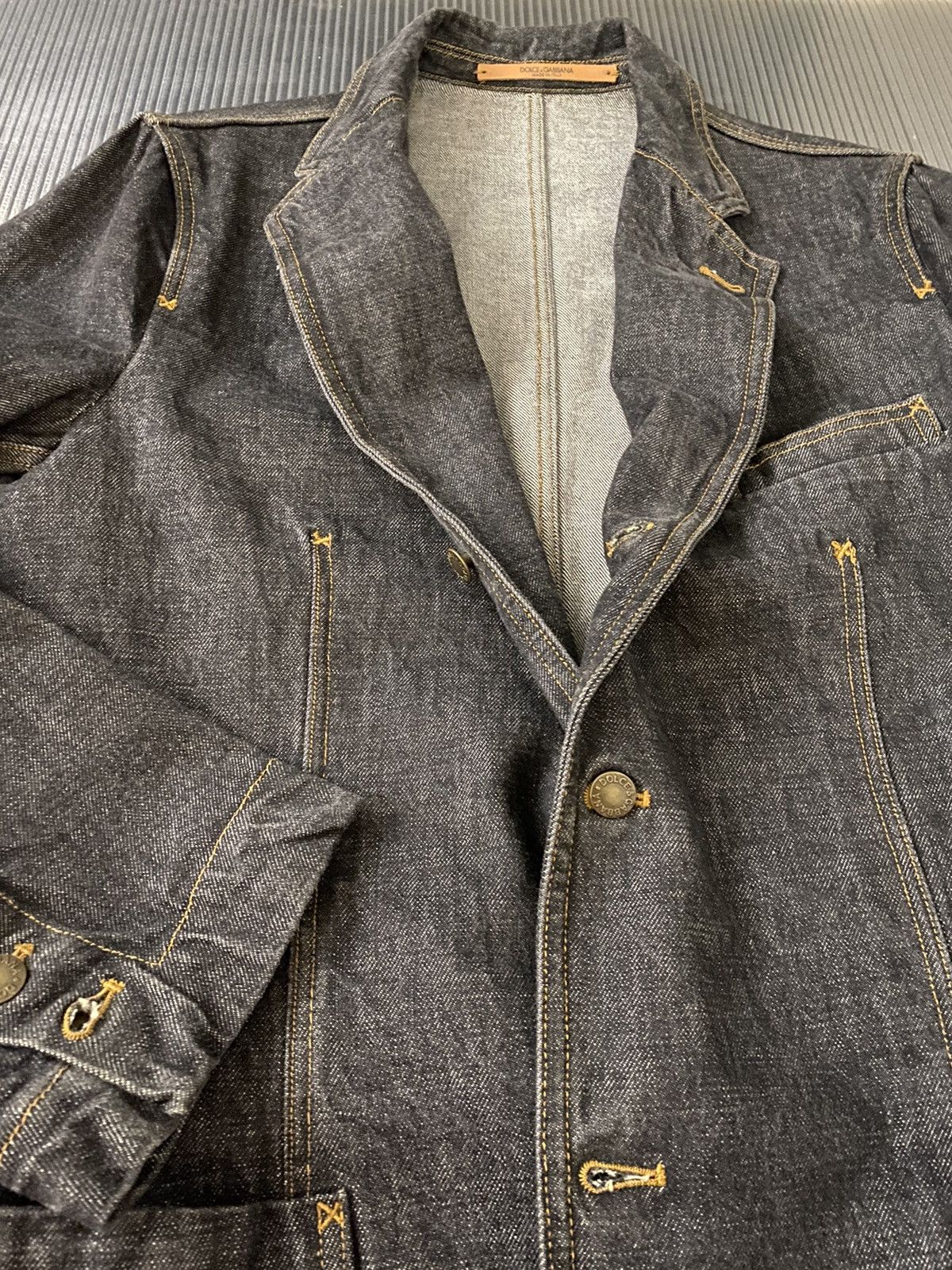Dolce & Gabbana Dolce and Gabbana 🇮🇹 blue indigo denim D6AK jacket 54 VGC Size 44R - 15 Thumbnail