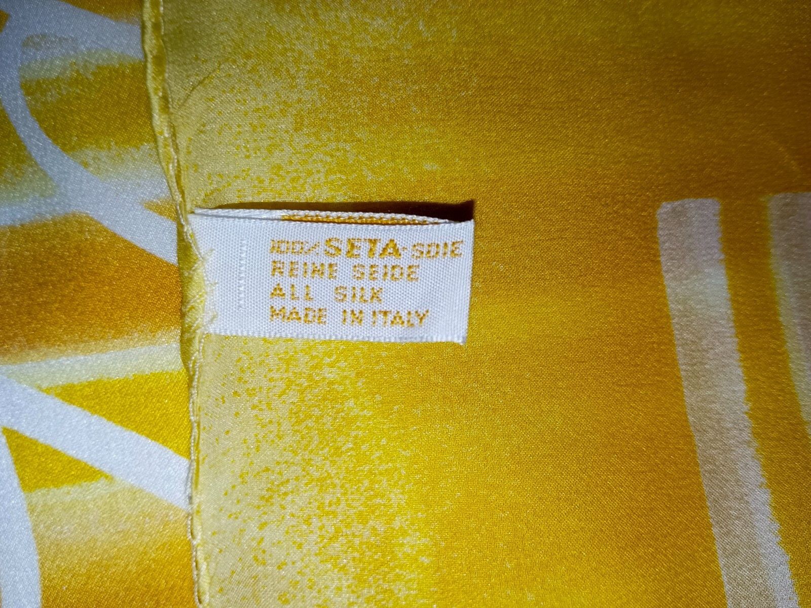 Lanvin LANVIN Paris Geometric Yellow Vintage Silk Scarf Size ONE SIZE - 7 Thumbnail