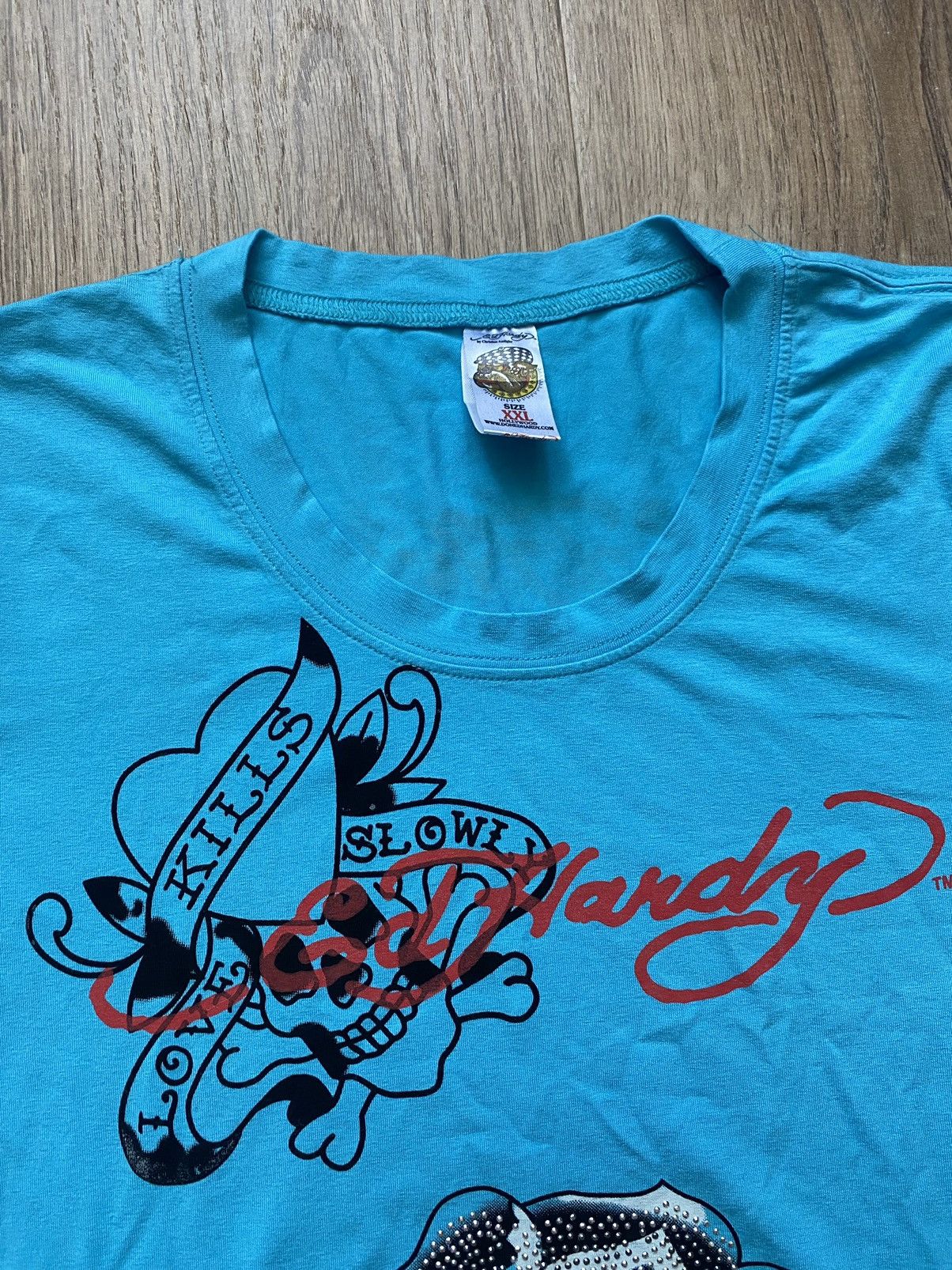 Christian Audigier × Ed Hardy × Vintage ED HARDY Christian Audigier Women Long T-Shirt / Mini Dress Size ONE SIZE - 3 Thumbnail