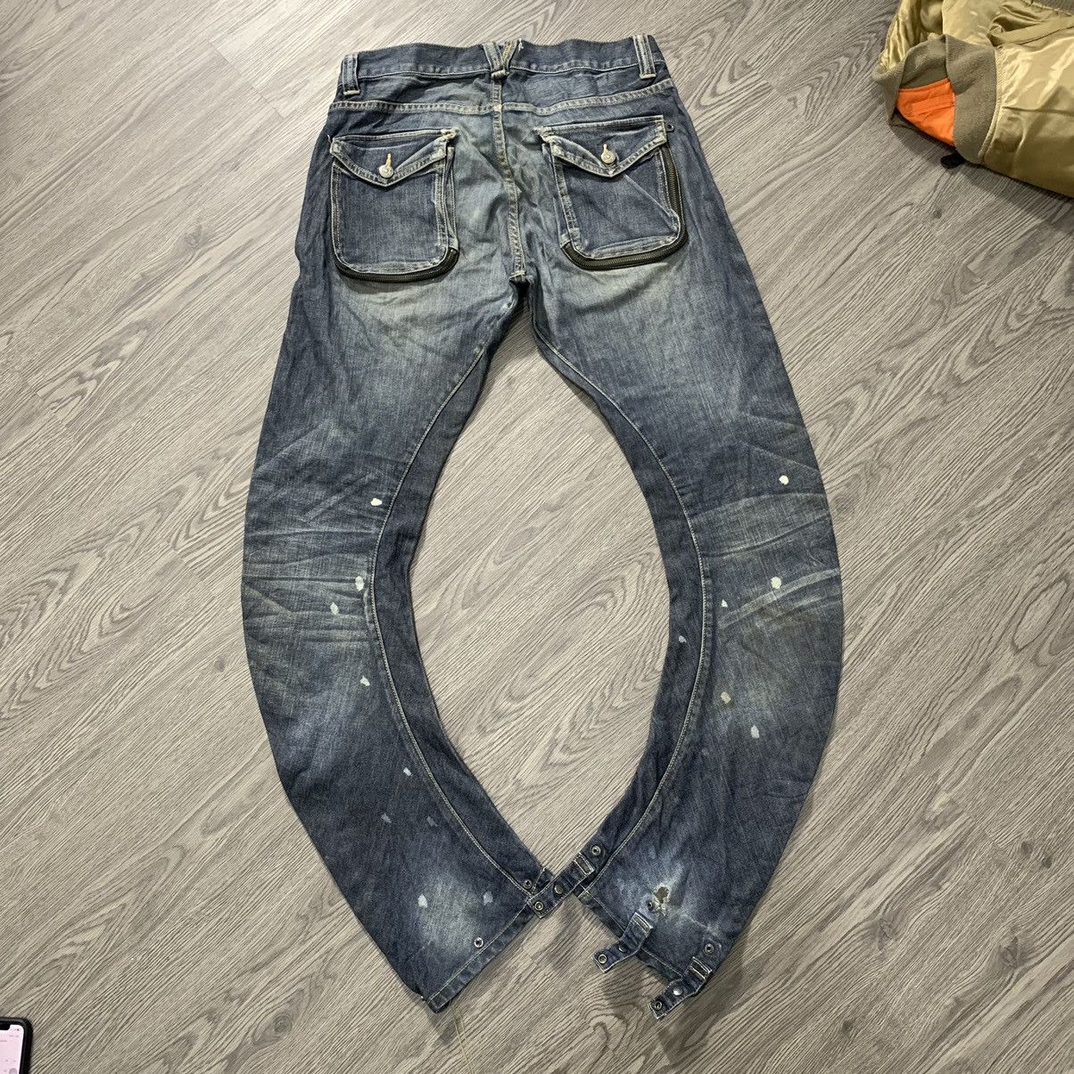 Japanese Brand 🇯🇵 Vintage PPFM Bondage Banana Curve Cut Punk Denim 🇯🇵 Size US 33 - 6 Thumbnail