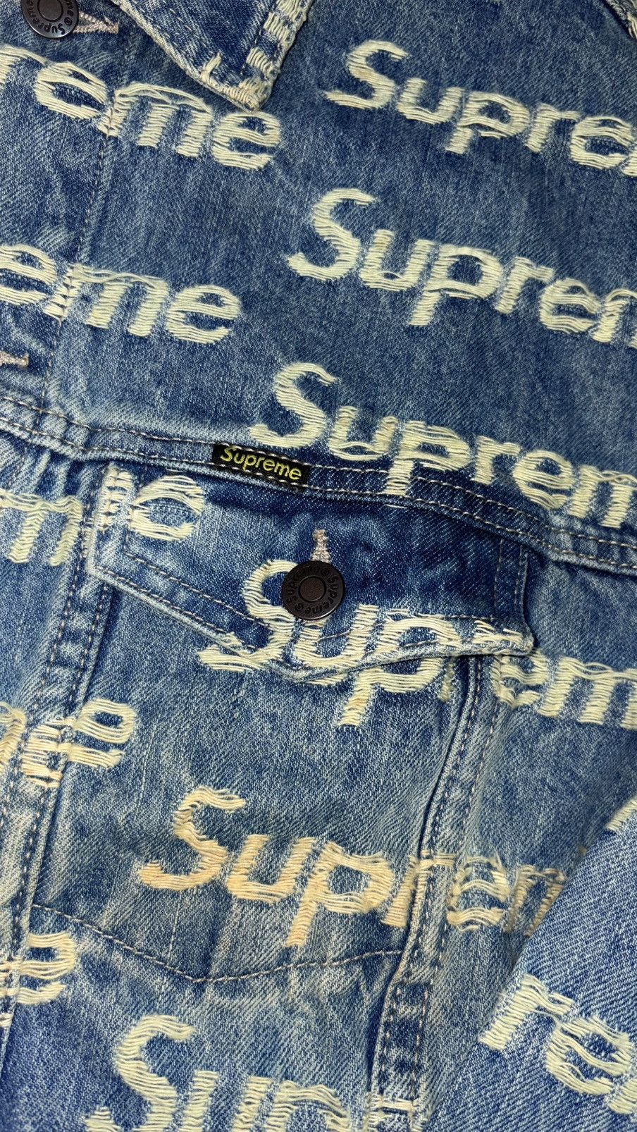 Supreme Supreme frayed denim jacket Size US M / EU 48-50 / 2 - 3 Thumbnail