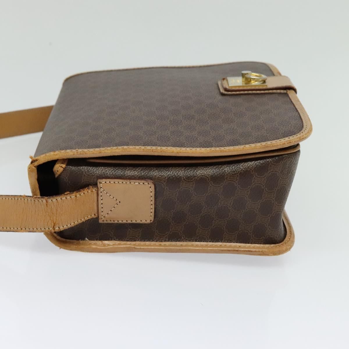 Celine CELINE Macadam Canvas Shoulder Bag Pvc Leather Brown Gold Size ONE SIZE - 4 Thumbnail