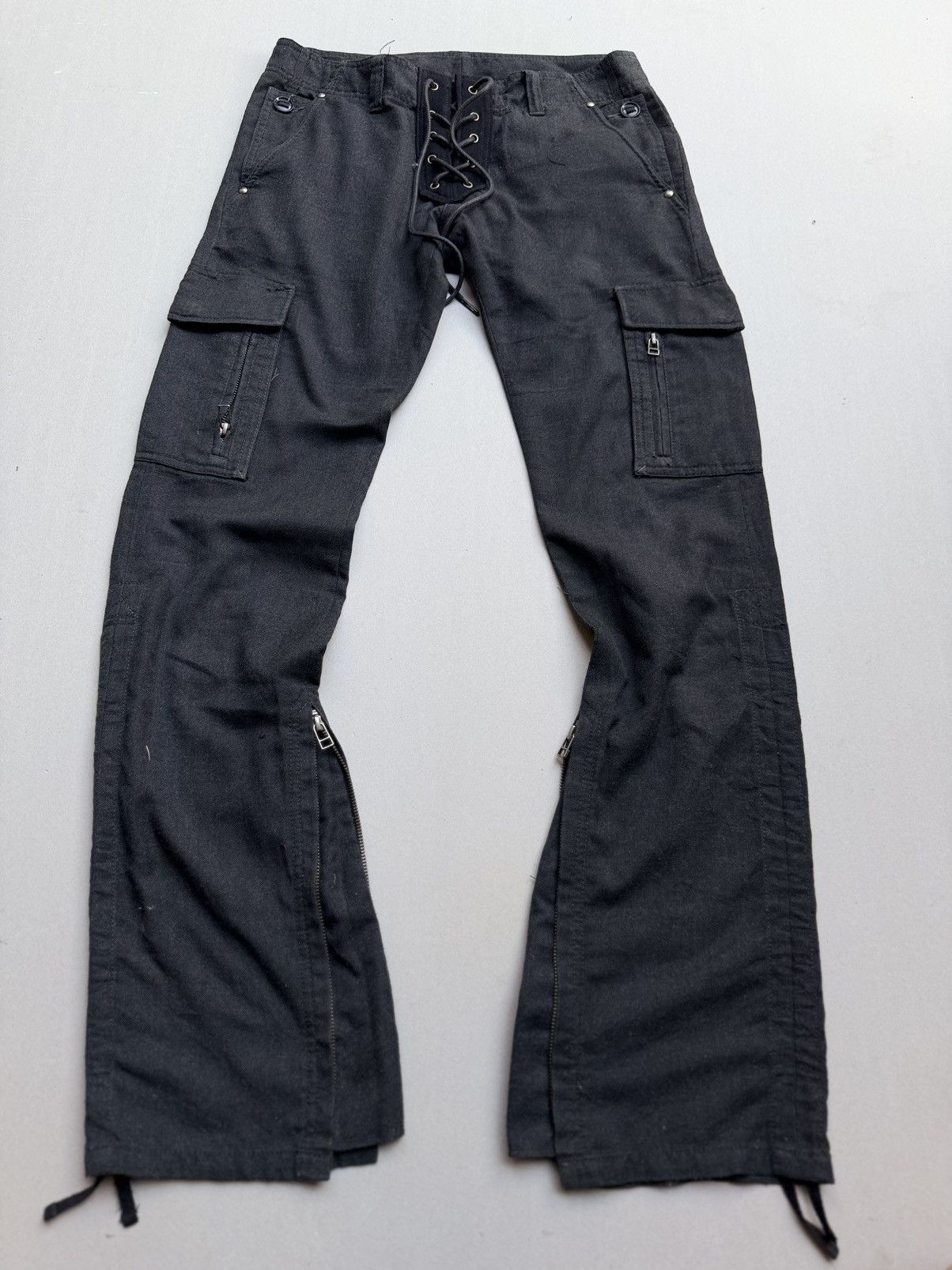 5351 POUR LES HOMMES lace up flare pants Size US 27 - 1 Thumbnail