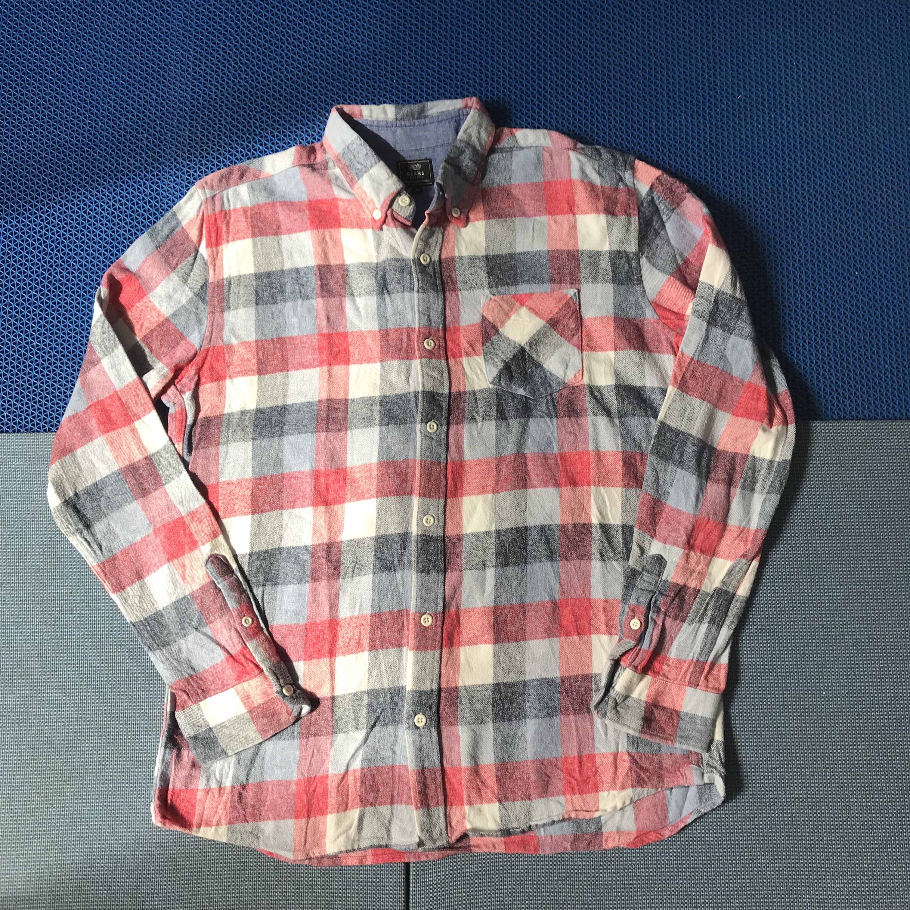 Japanese Brand Beams Heart Flannel Long Sleeves Shirt Size M Tartan Size US L / EU 52-54 / 3 - 2 Thumbnail