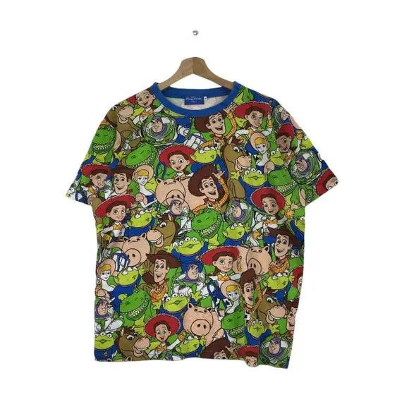 Disney Vtg TOY STORY MOVIE Full Print Cartoon Tee Shirt Pixar Size L / US 10 / IT 46 - 1 Thumbnail