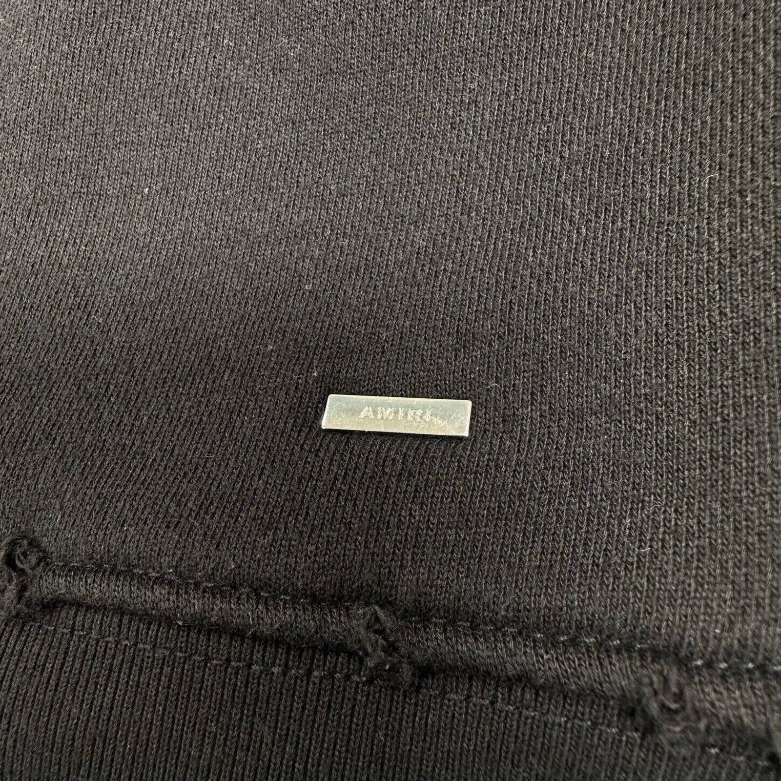 Amiri Amiri Size S Black Sweatshirt Distressed Yellow Chest Logo Size US S / EU 44-46 / 1 - 10 Thumbnail