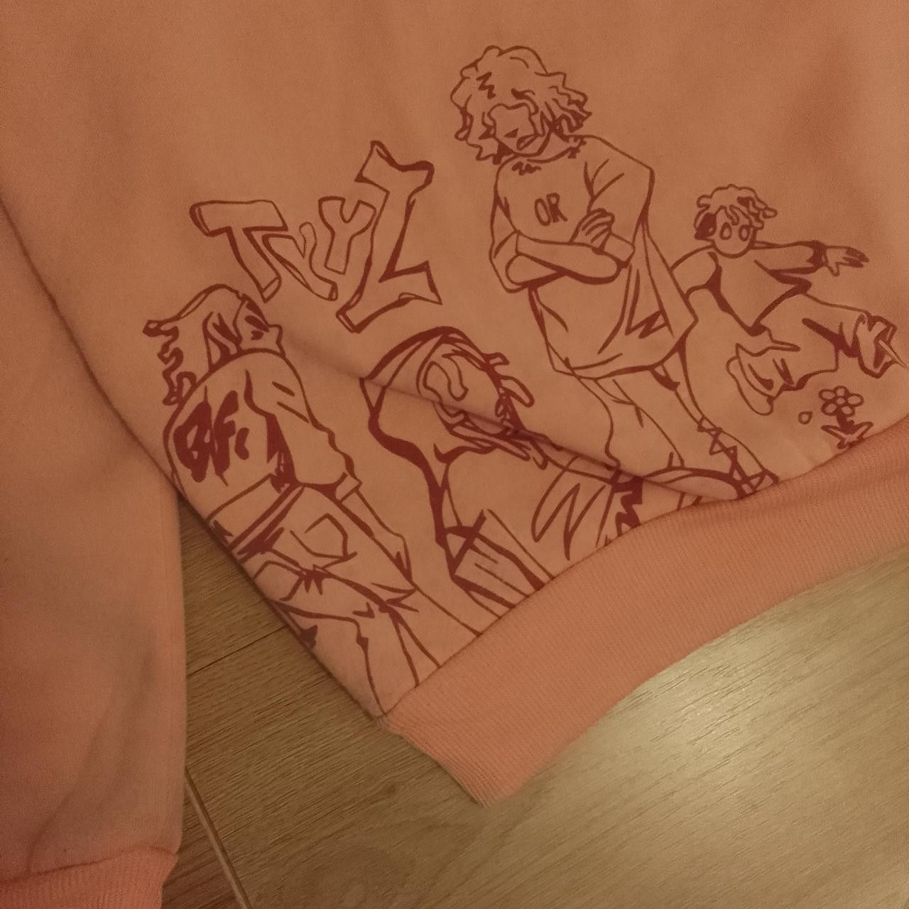 Other Baggy Pink Y2k Graffiti Hoodie Unisex Size L / US 10 / IT 46 - 6 Thumbnail