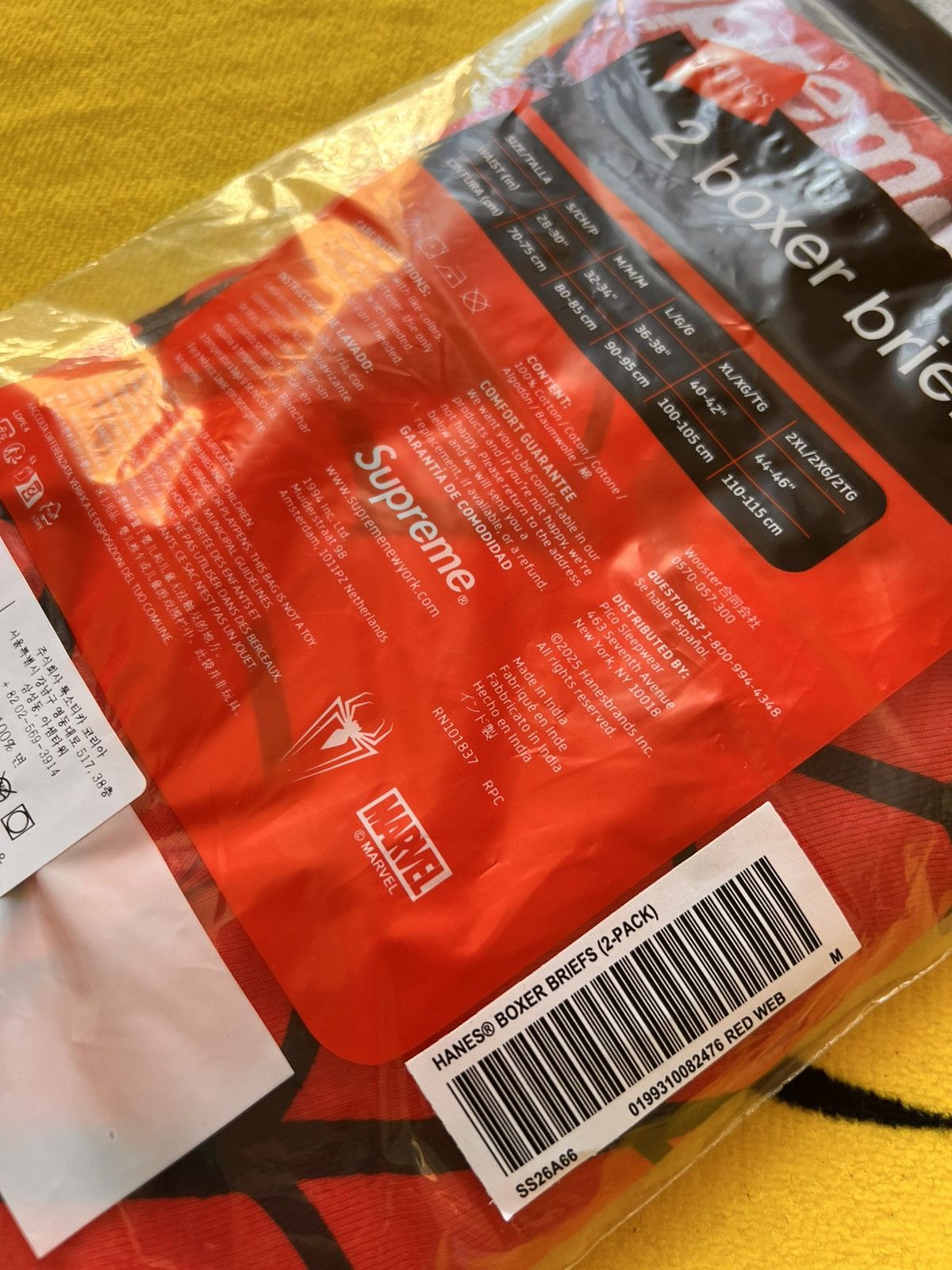 Supreme M Supreme Marvel Spider-Man Web Boxer Briefs hanes Pack Red Size US 32 / EU 48 - 6 Thumbnail