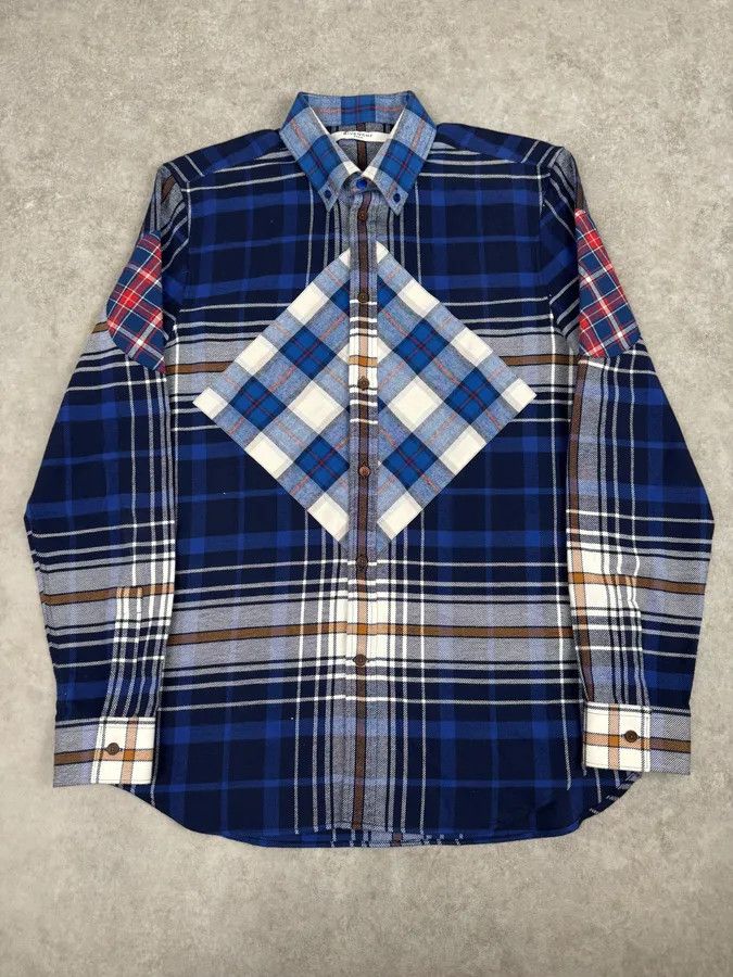 Givenchy AW2017 Givenchy Navy Checkered Shirt by Riccardo Tisci Size US M / EU 48-50 / 2 - 1 Thumbnail