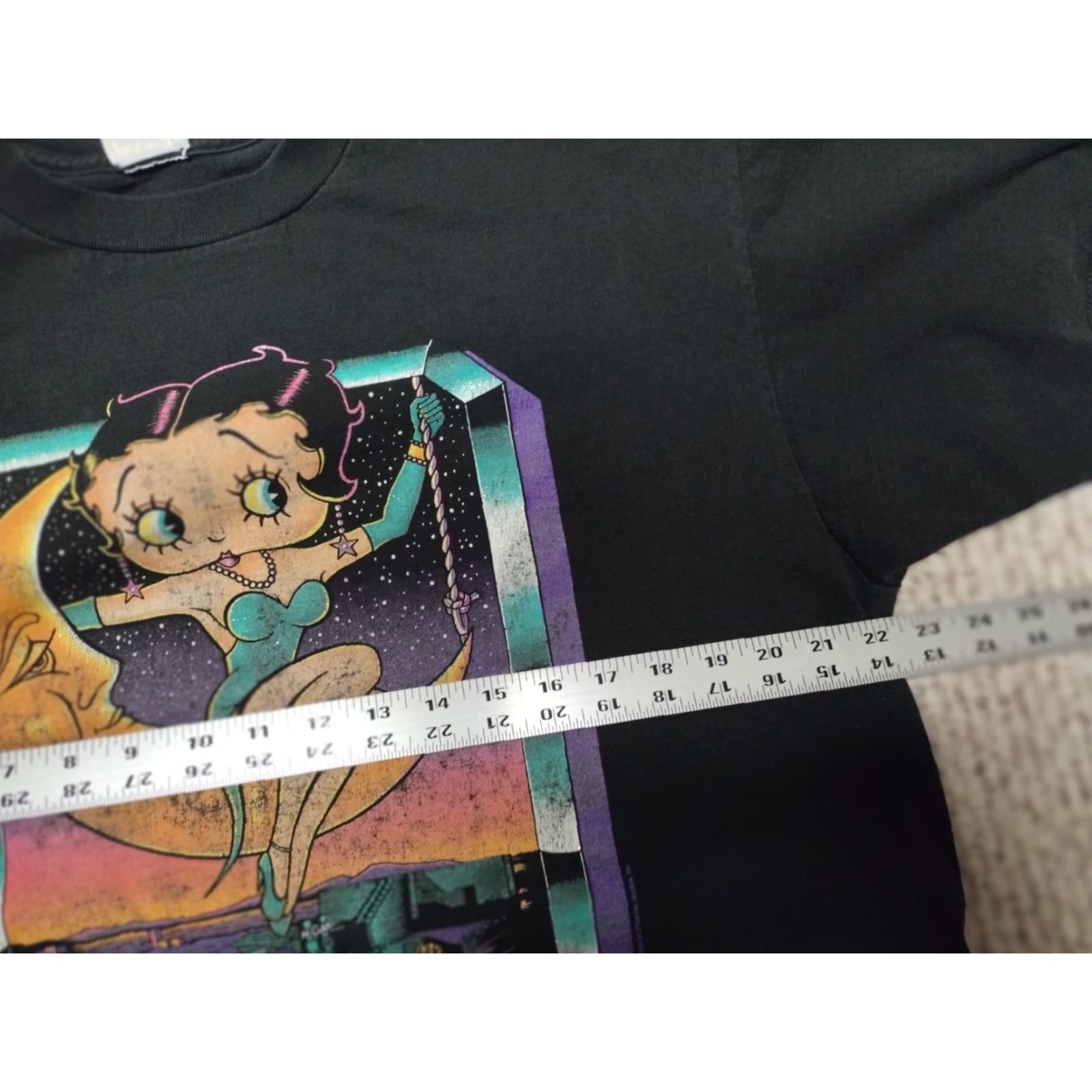 Tultex VINTAGE Betty Boop Shirt XL Black Tultex TV Cartoon 90s MGM Grand Las Vegas NT? Size US XL / EU 56 / 4 - 4 Thumbnail