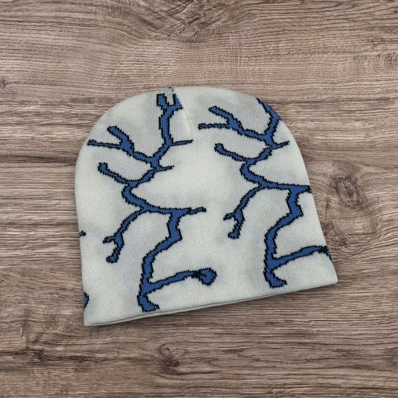 Other AVANTGARDE ALT Grunge Lightning Beanie | Y2K Punk Hat Size ONE SIZE - 1 Preview