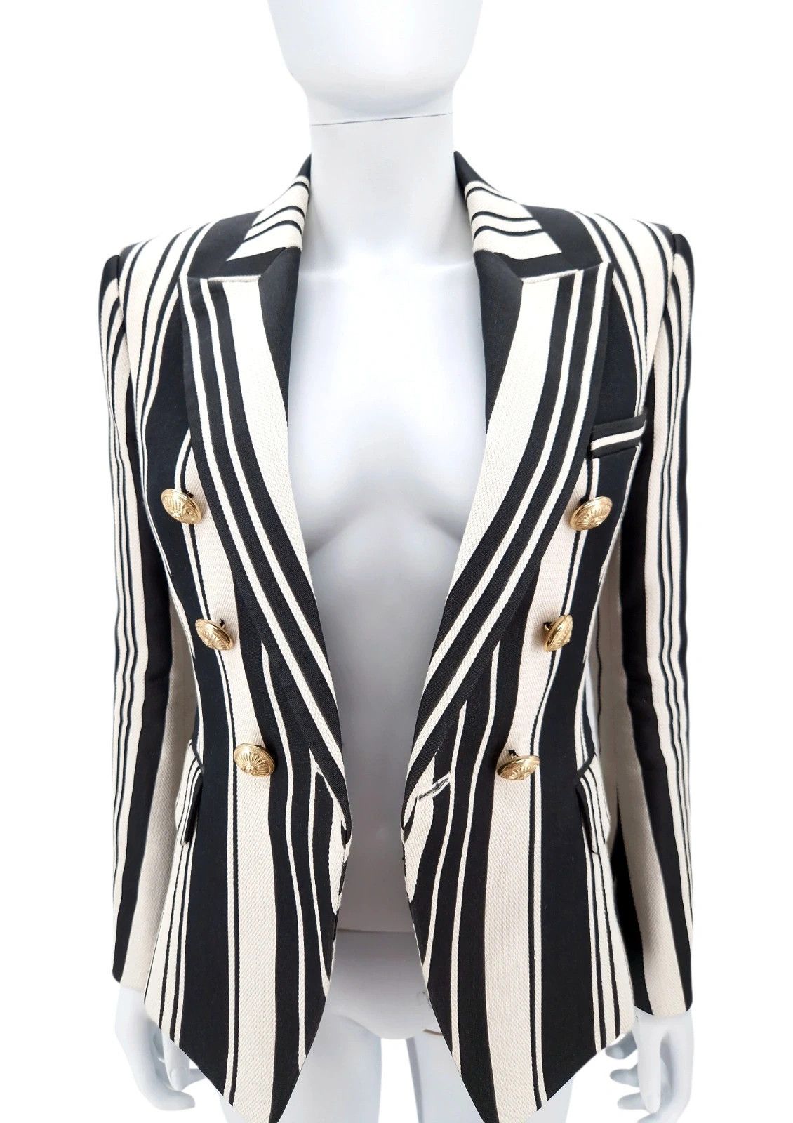 Balmain Balmain Double-Breasted Striped Blazer Size M / US 6-8 / IT 42-44 - 5 Thumbnail
