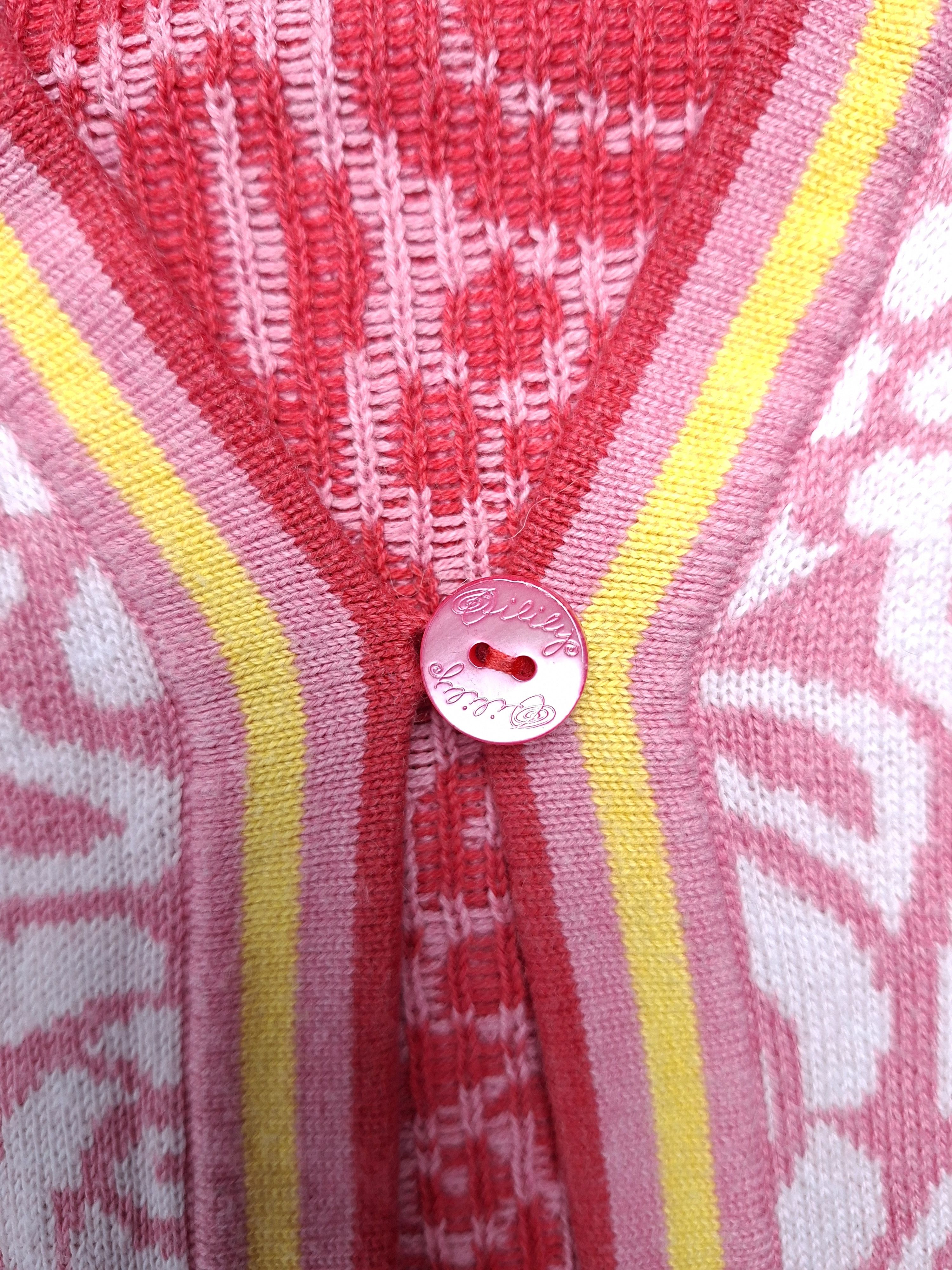 Oilily Oilily Floral Knit Cardigan Size L Pink Rose Stripe Size L / US 10 / IT 46 - 5 Thumbnail
