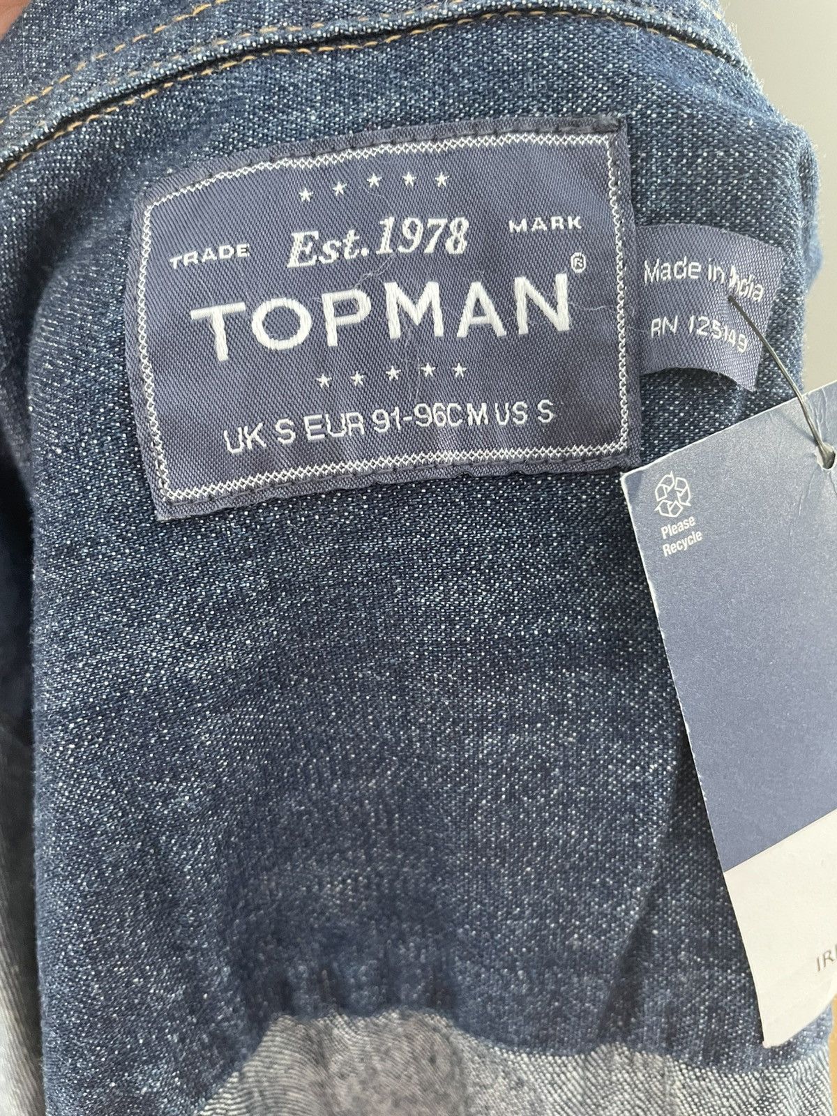Topman NWT Topman Western Denim shirt - Size S Size US S / EU 44-46 / 1 - 6 Thumbnail