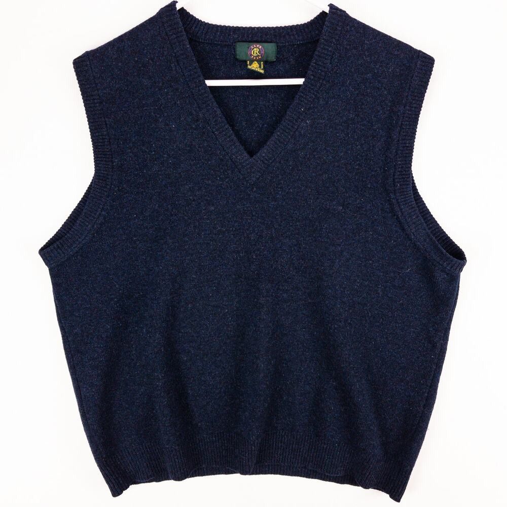 Band Tees Club Room Sleeveless Wool Sweater Men's Large Navy Blue Pur Size US XS / EU 42 / 0 - 1 Thumbnail