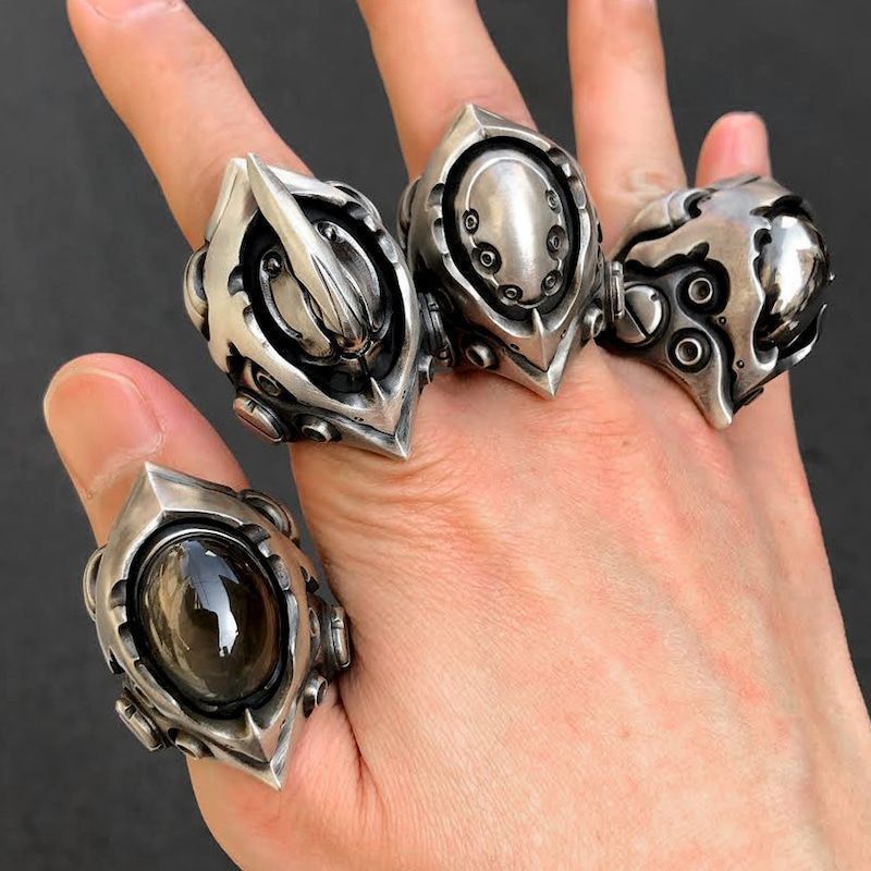 Jewelry CyberpunkJewelry Rings Open Size Chrome Ring (Size 7-13) Size ONE SIZE - 3 Thumbnail