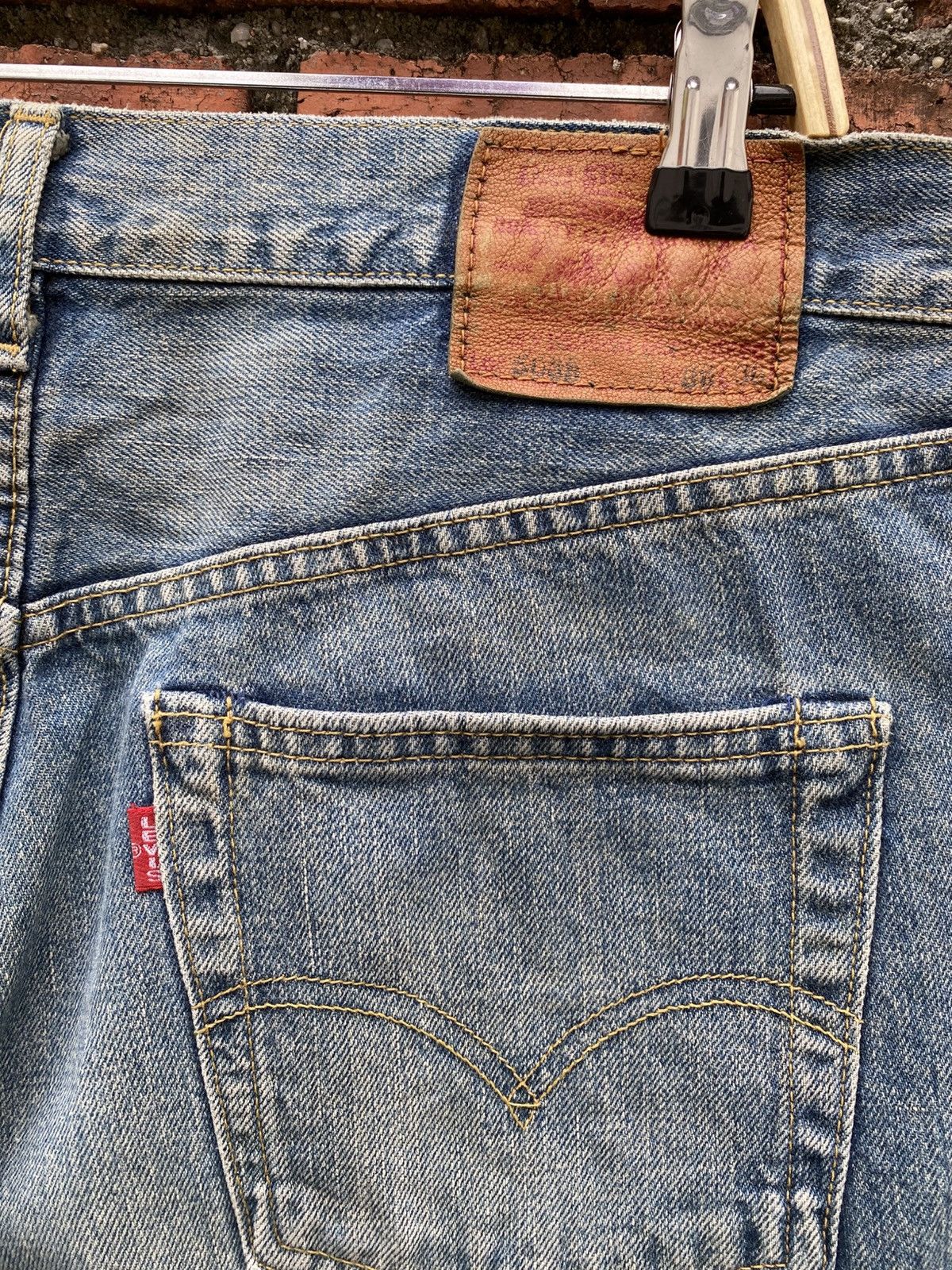 Levi's Vintage Clothing W35x9 Vintage levi's 503B Redline big E cut off denime Size US 35 - 3 Thumbnail