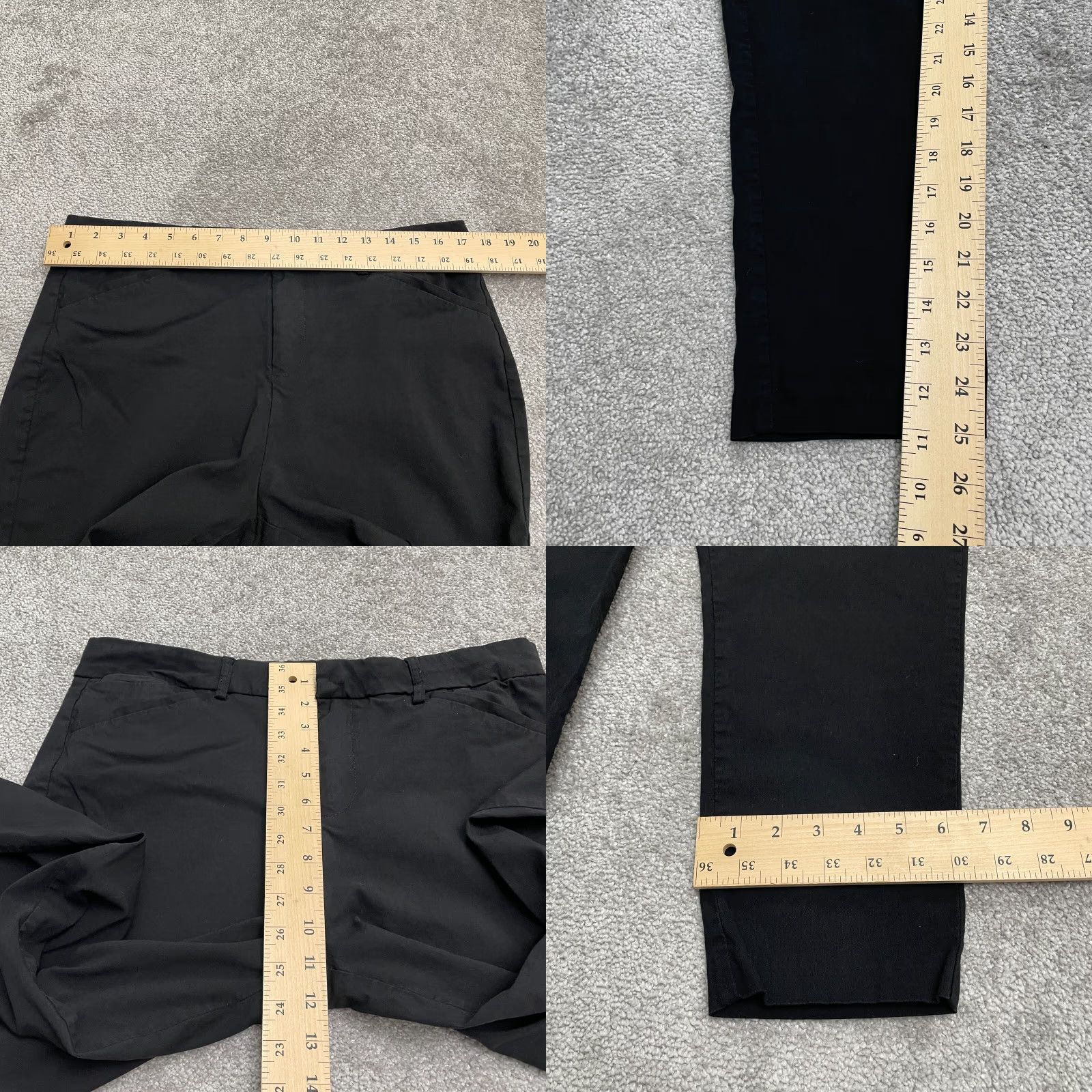Vintage Elite Collection Pants Ankle 15/16 34x25 Black Tapered Leg Stretch Work Womens Size 36" / US 14 / IT 50 - 8 Thumbnail