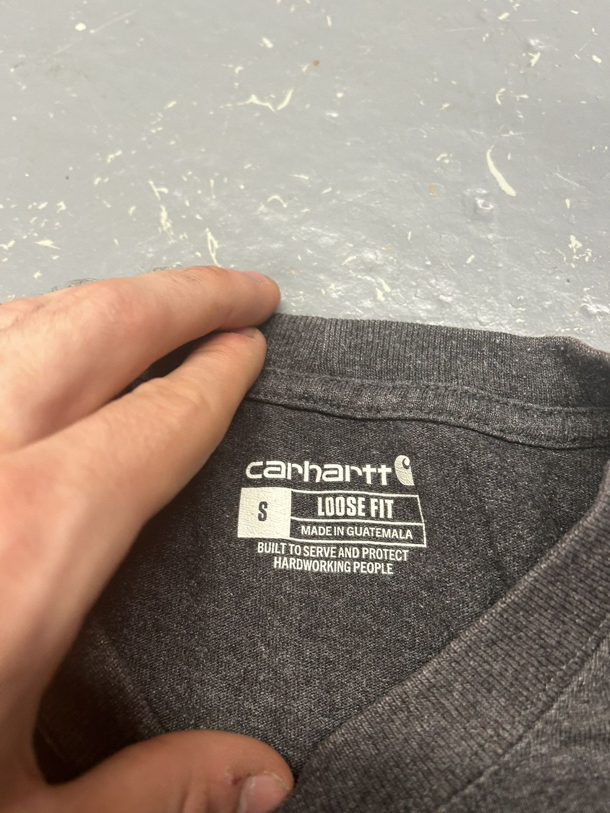 Carhartt × Vintage Crazy Vintage Y2K Essential Carhartt Grey Longsleeve T-Shirt Size US M / EU 48-50 / 2 - 3 Thumbnail