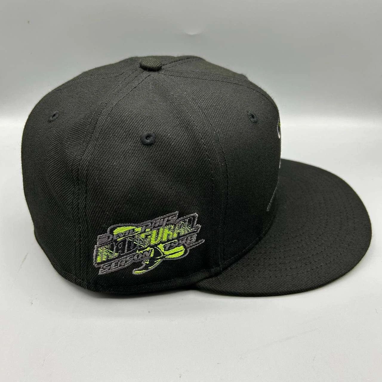 New Era Tampa Bay Devil Rays Hat Men 7 3/8 Black Green MLB Fitted Size ONE SIZE - 7 Thumbnail