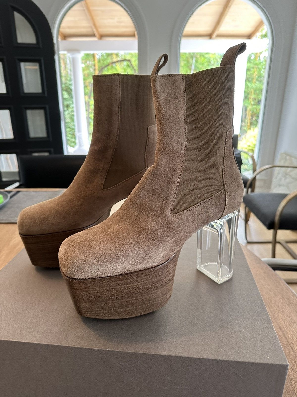 Rick Owens Rick Owens Suede Kiss Platform Boots New /Box sz Rick Owens Rick Owens Suede Kiss Platform Boots New /Box sz