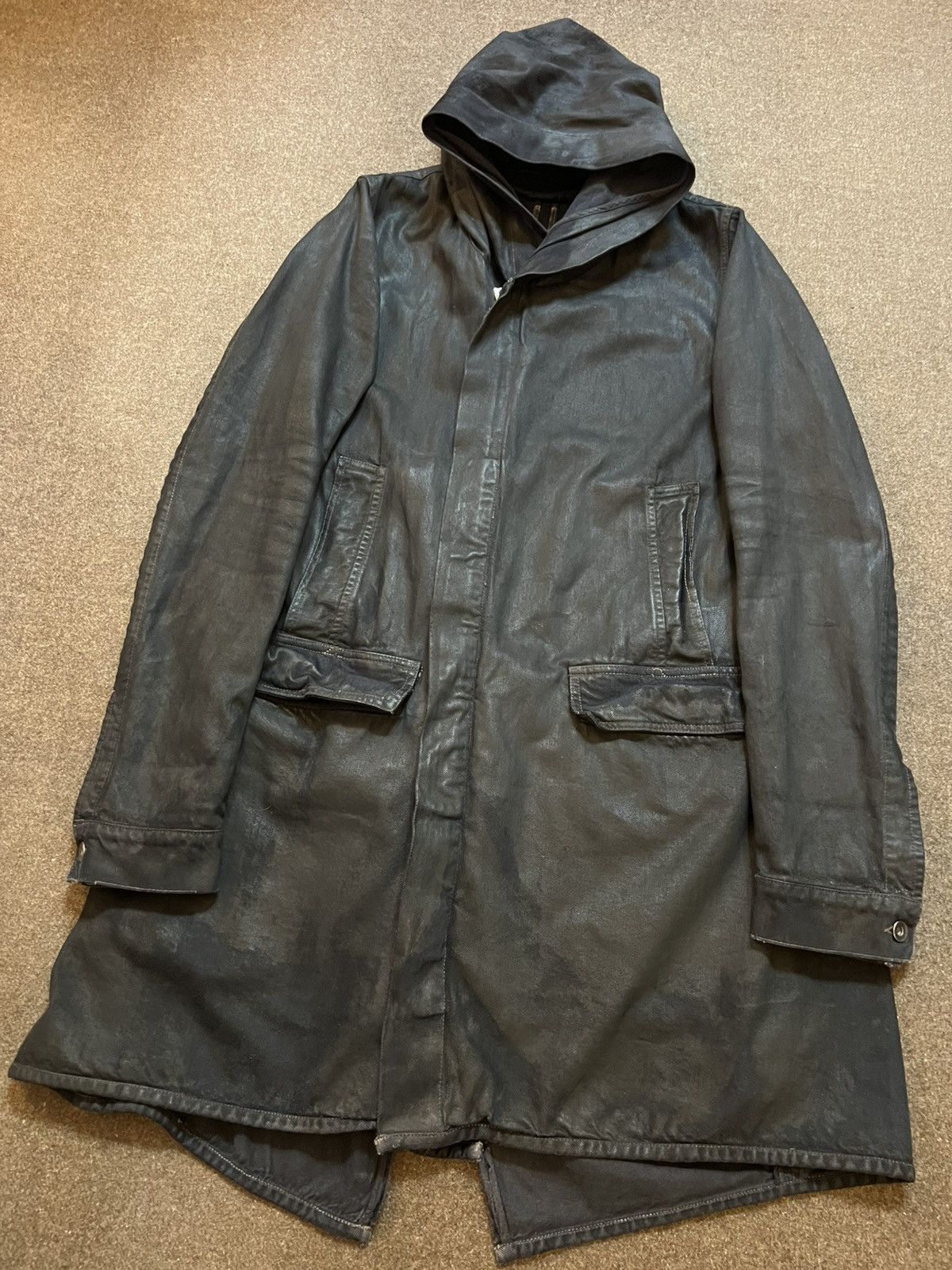 Rick Owens Rick Owens 2000’s Waxed Fishtail Parka Size US S / EU 44-46 / 1 - 2 Thumbnail