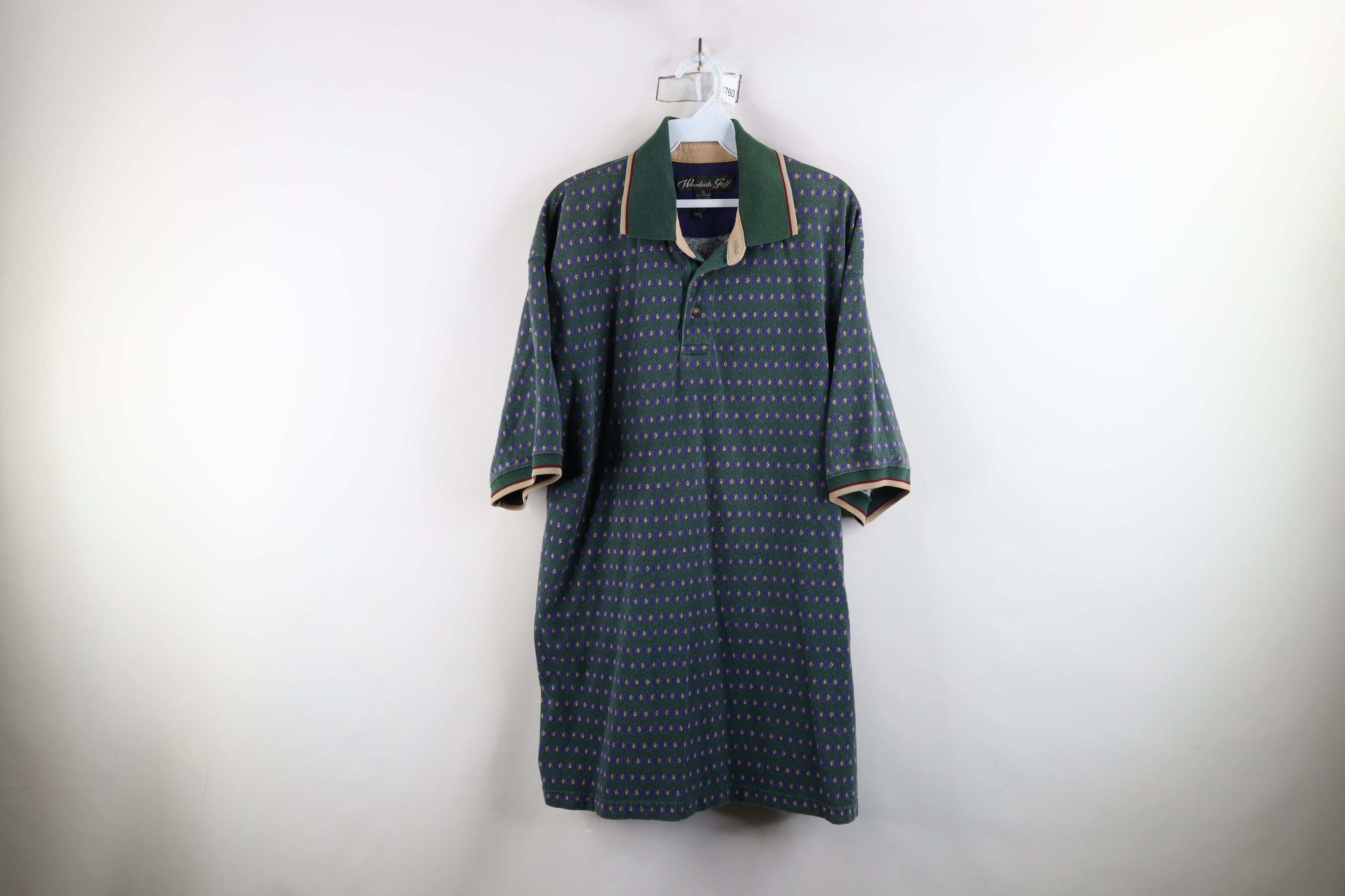 Vintage Vintage 90s Streetwear Fit Diamond Collared Golf Polo Shirt Size US XL / EU 56 / 4 - 1 Thumbnail