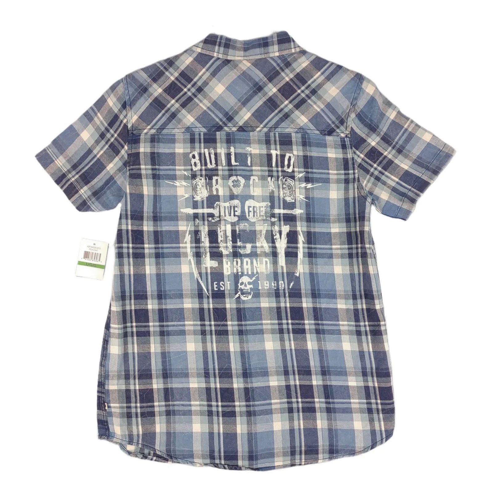 Lucky Brand NWT Lucky Brand Men's Flannel Rockabilly Short Sleeve Shirt Size US L / EU 52-54 / 3 - 2 Thumbnail