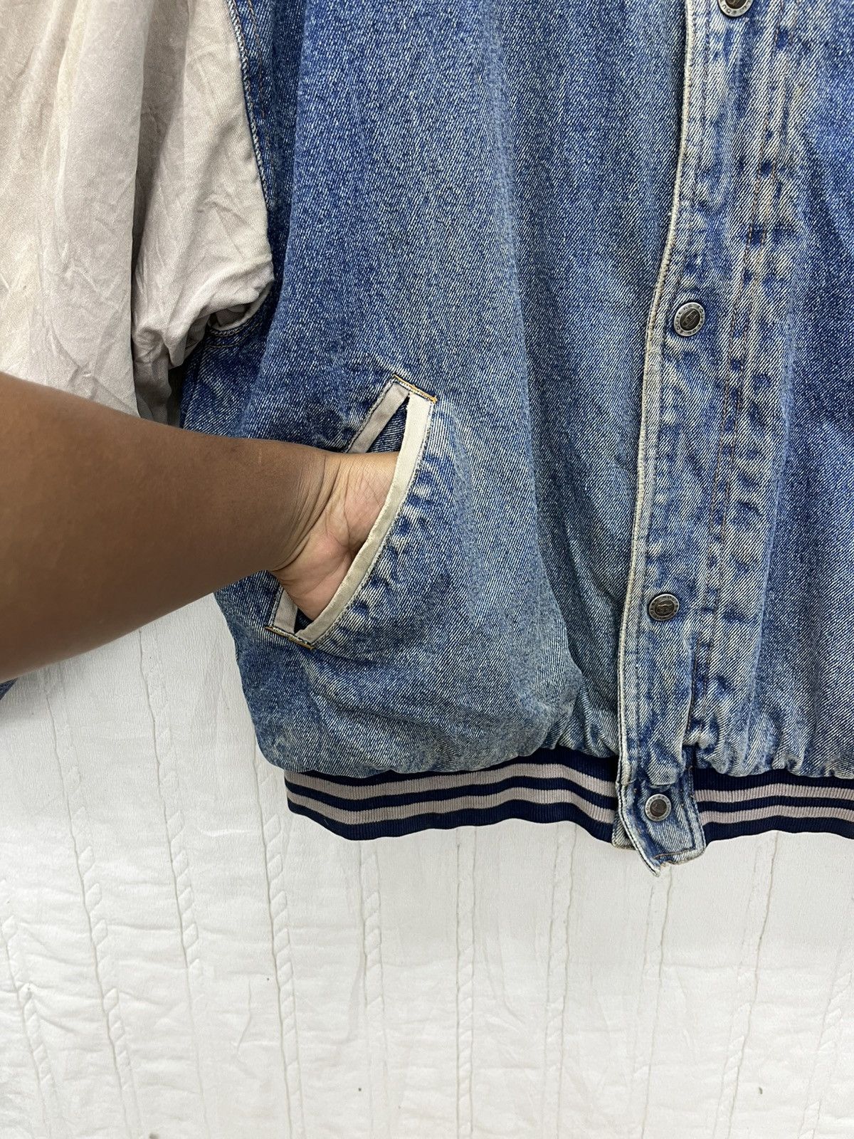 Route 66 × Vintage STEALS🔥VTG 90s ROUTE 66 QUILTED LINE DENIM BOMB JACKET Size US M / EU 48-50 / 2 - 8 Thumbnail