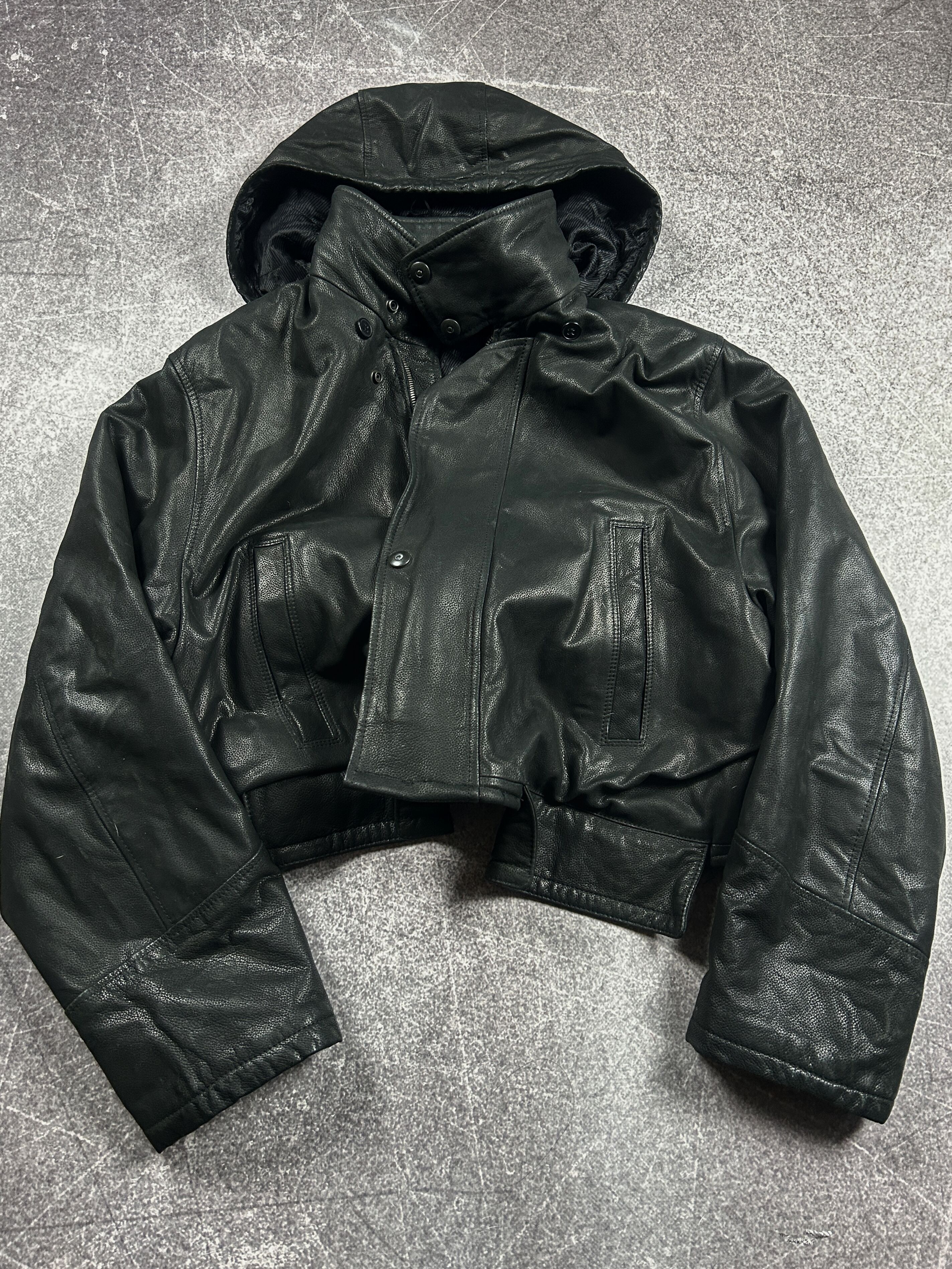Hysteric Glamour VTG BALENCIAGA OPIUM CARTI STYLE CROPPED LEATHER JACKET Y2K Size US L / EU 52-54 / 3 - 7 Thumbnail