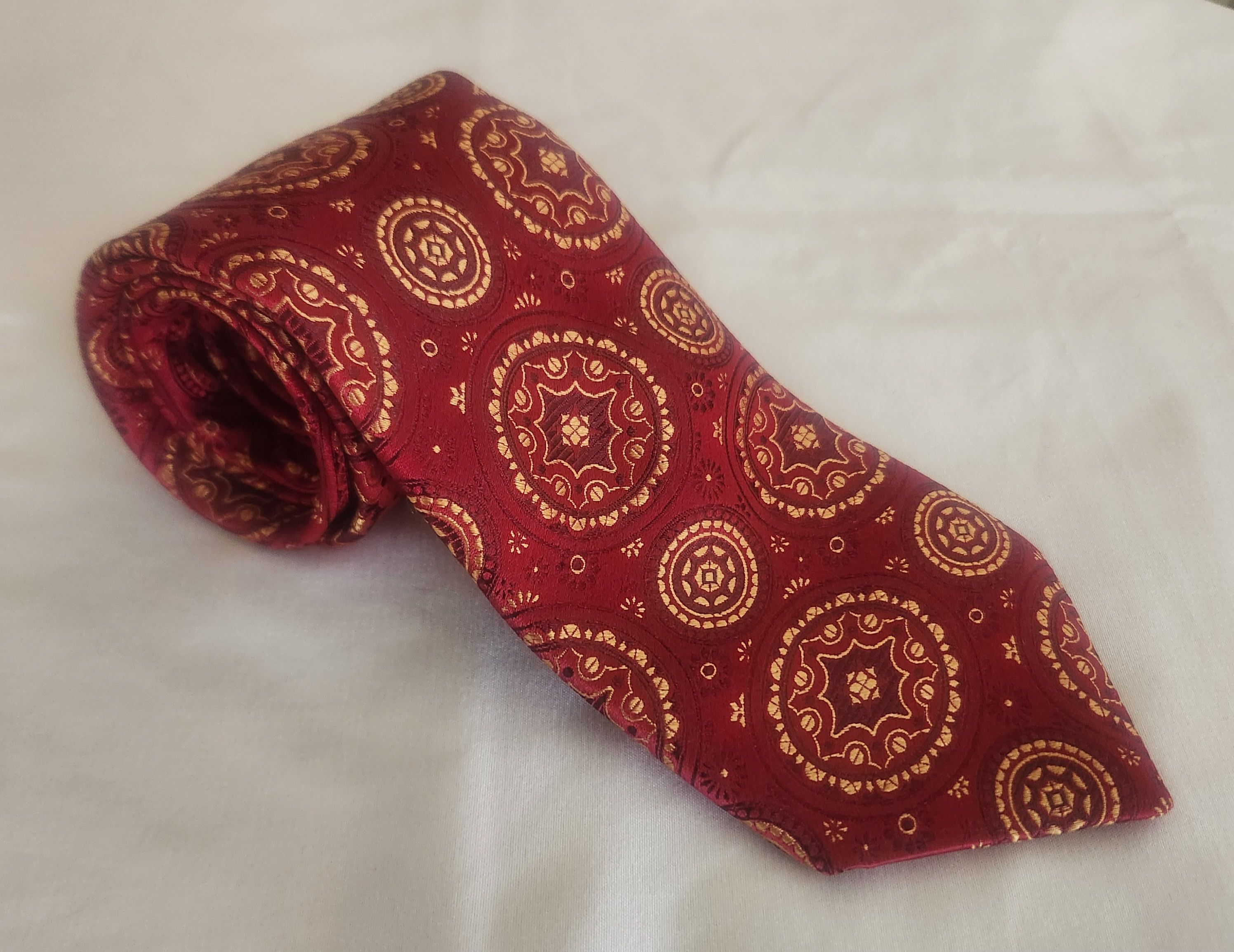 Holland & Sherry neck tie Holland & Sherry red gold brocade Size ONE SIZE - 1 Thumbnail