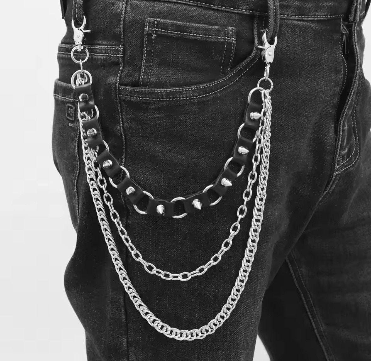 Other Punk Metal Pants Triple Chain Wallet Belt Chain Size ONE SIZE - 1 Thumbnail