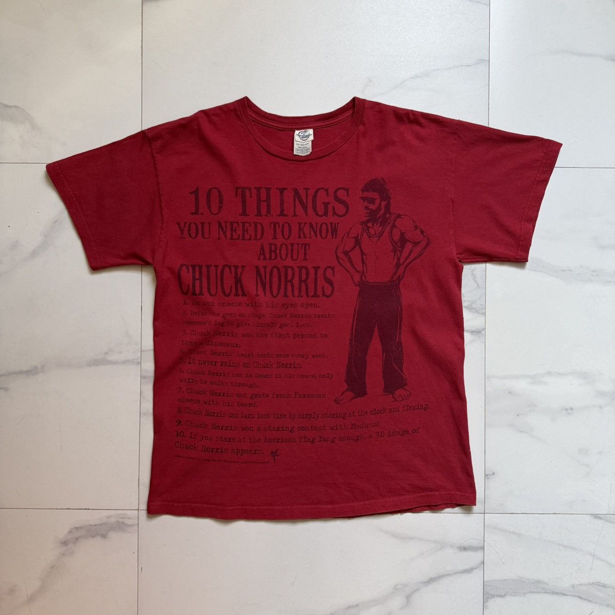Vintage Vintage Y2K 10 Things About Chuck Norris T-Shirt Size US L / EU 52-54 / 3 - 2 Thumbnail