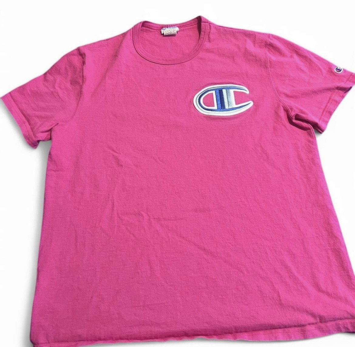 Champion Vintage Champion Reverse Weave Big Logo T Shirt Size US XL / EU 56 / 4 - 1 Thumbnail