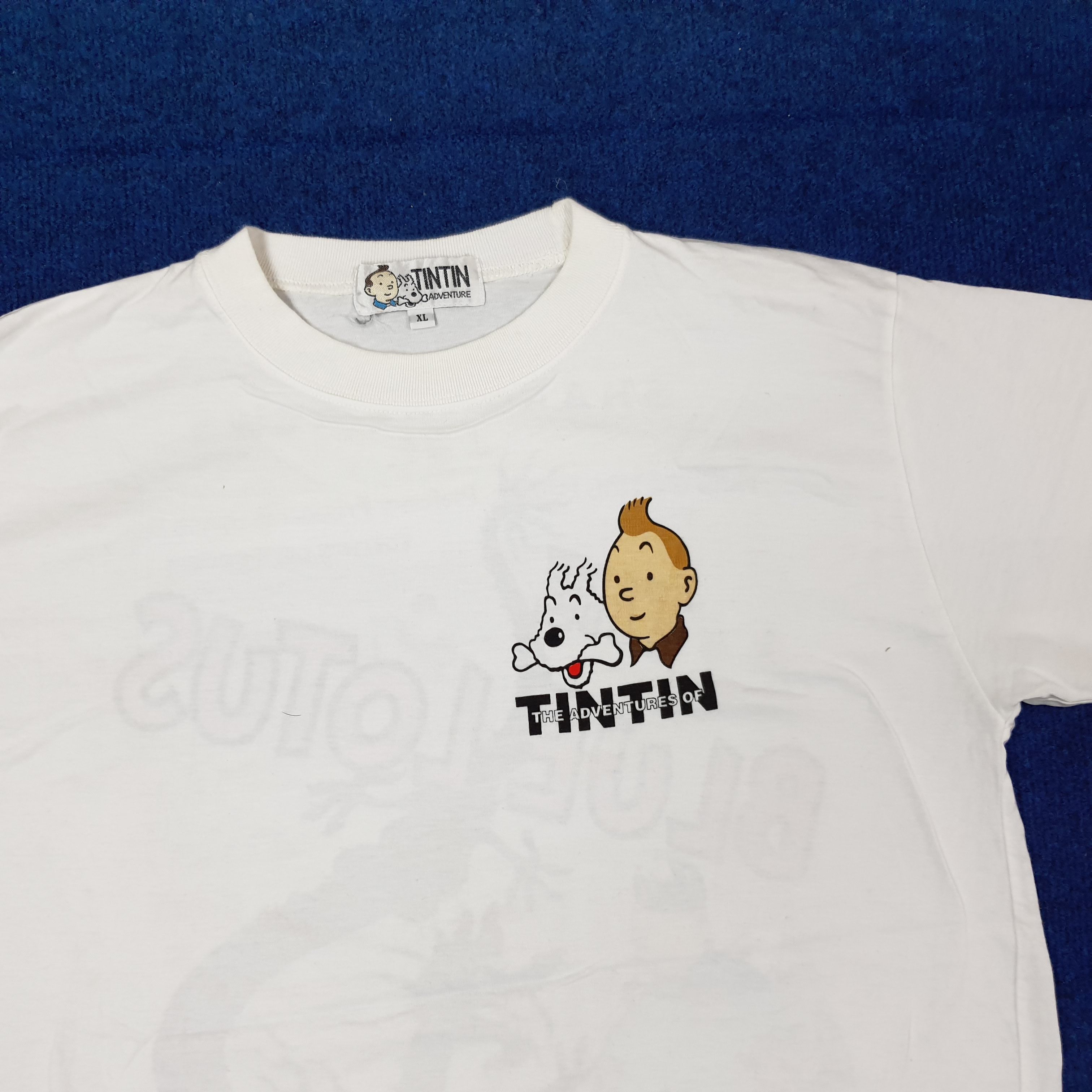Vintage Vintage Adventure of Tintin The Blue Lotus Tshirt C259N5 Size US L / EU 52-54 / 3 - 4 Thumbnail