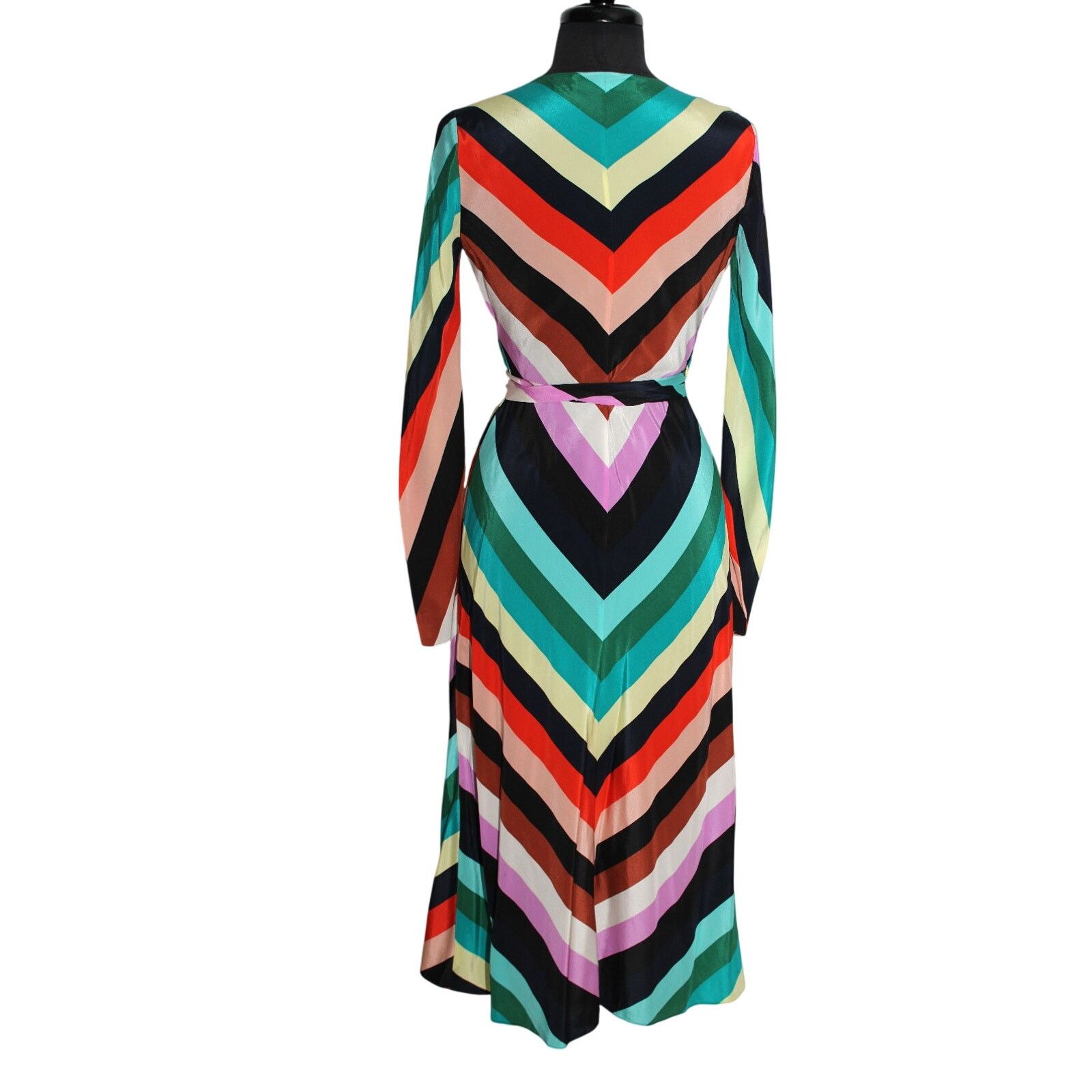 Diane von Furstenberg DIANE VON FURSTENBERG Tilly Silk Chevron Midi Wrap Dress S Size S / US 4 / IT 40 - 4 Thumbnail