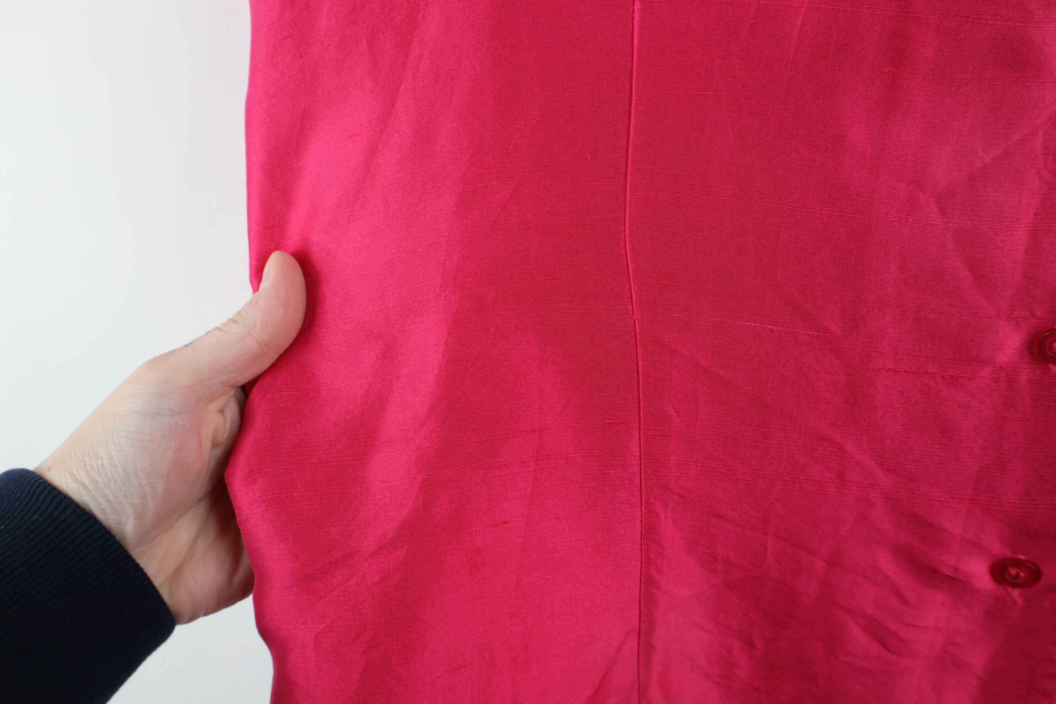 Vintage Vintage 90s Streetwear Silk Camp Collar Button Shirt Pink Size XL / US 12-14 / IT 48-50 - 6 Thumbnail