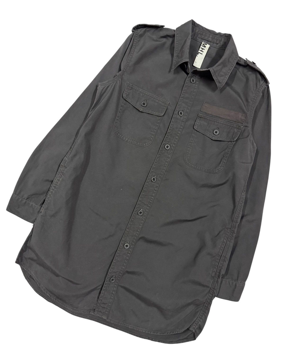 Margaret Howell MHL🔥Margaret Howell Army Patch Long Button Ups Pocket Shirt Size US S / EU 44-46 / 1 - 6 Thumbnail