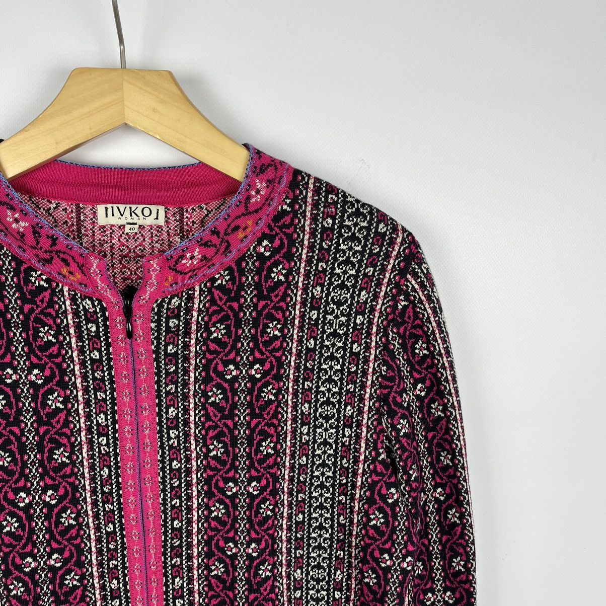 Other Ladies Ivko floral pattern Jacquard Sweater Jacket Size S / US 4 / IT 40 - 3 Thumbnail