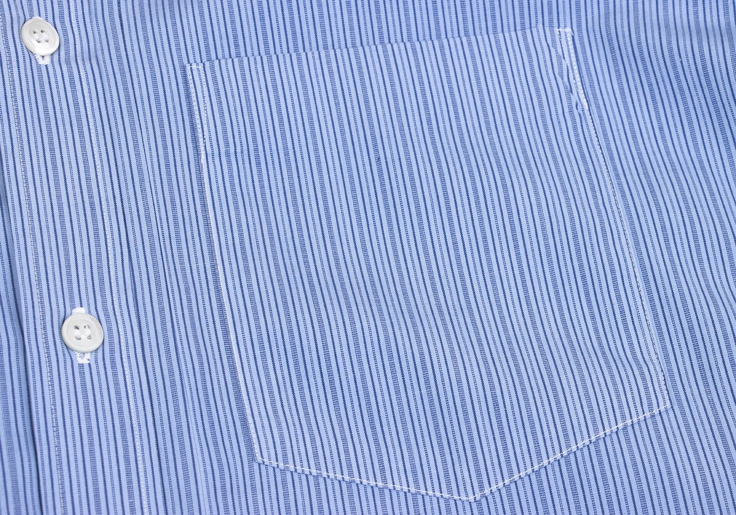 Comme des Garcons Homme Plus Cotton Stripe Shirt in Light Blue and Navy, Size M Size US M / EU 48-50 / 2 - 8 Thumbnail