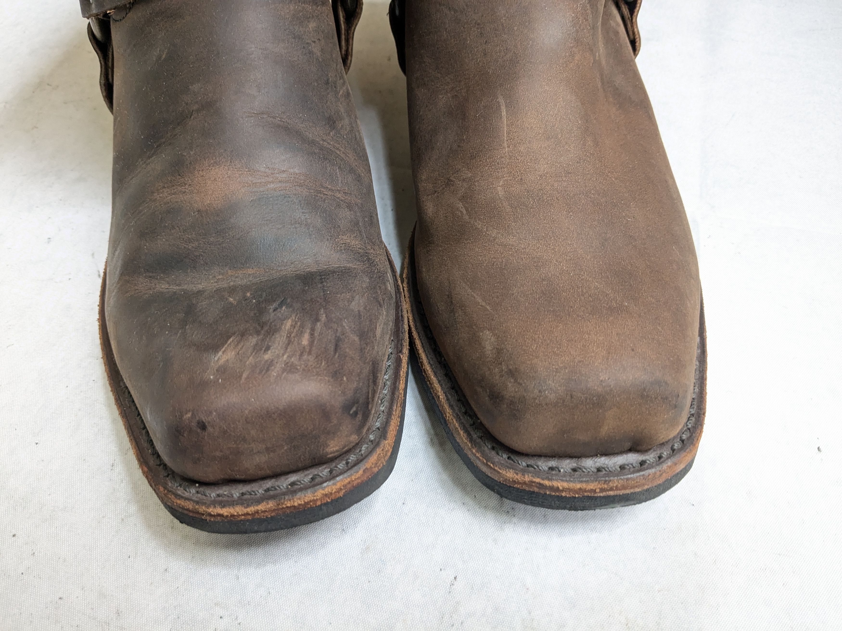 Frye Frye Harness Boots Brown Leather 12 M Buckle Size US 12 / EU 45 - 4 Thumbnail