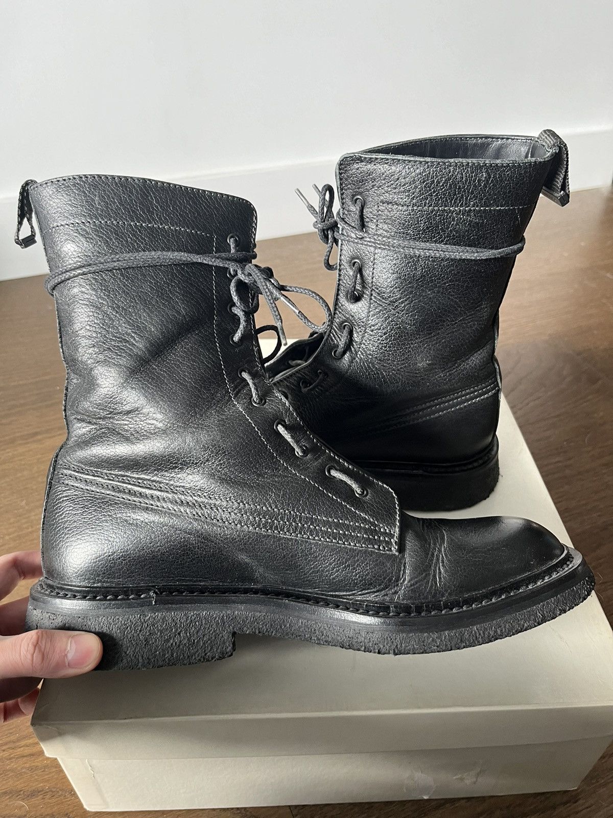 Dior × Hedi Slimane AW07 Dior Homme “Navigate” Combat Boots Size US 7 / EU 40 - 9 Thumbnail