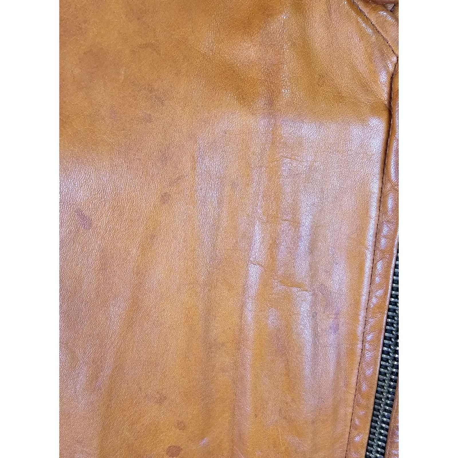 Schott VINTAGE UNBRANDED Brown MOTORCYCLE LEATHER JACKET SZ 38 Mens Jersey 60's 20 INCH Chest 24 INCH Shoulder to Cuff 25 INCH Top to Bottom Size US XXS / EU 40 - 6 Thumbnail