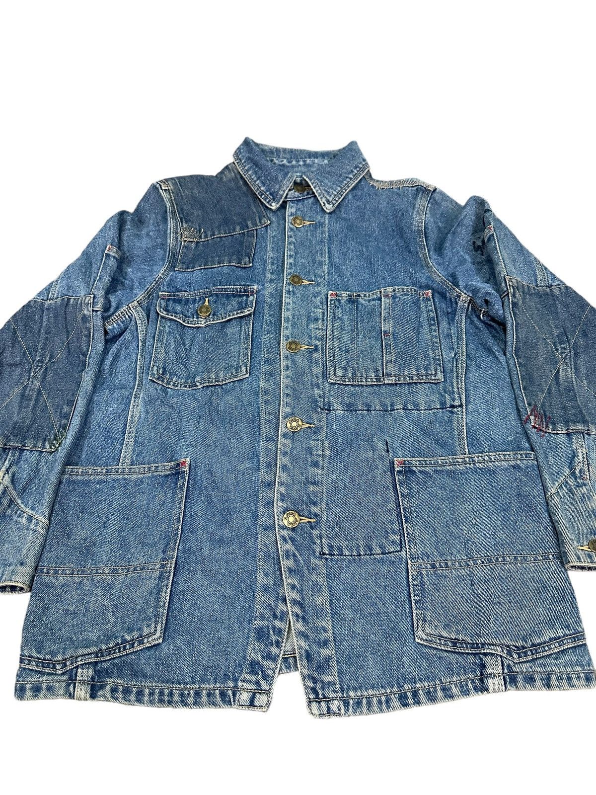 Vintage RARE VINTAGE SINA COVA LUPO DI MARE PATCHWORK DENIM JACKET Size US S / EU 44-46 / 1 - 6 Thumbnail