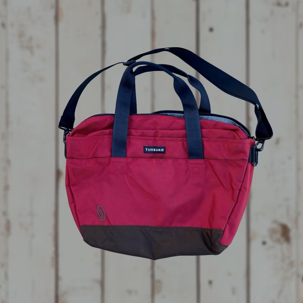 Vintage Timbuk2 San Francisco Messenger Laptop Bag Red Nylon/Canvas Crossbody Bag Unisex Adults Large 17in 13in 5in City Travel Workwear Waterproof Size ONE SIZE - 1 Thumbnail