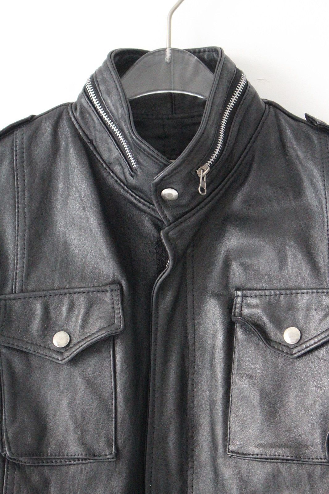 Japanese Brand 2000S BOBBIO “MODA INTERNAZIONALE” LEATHER FIELD JACKET Size US S / EU 44-46 / 1 - 3 Thumbnail
